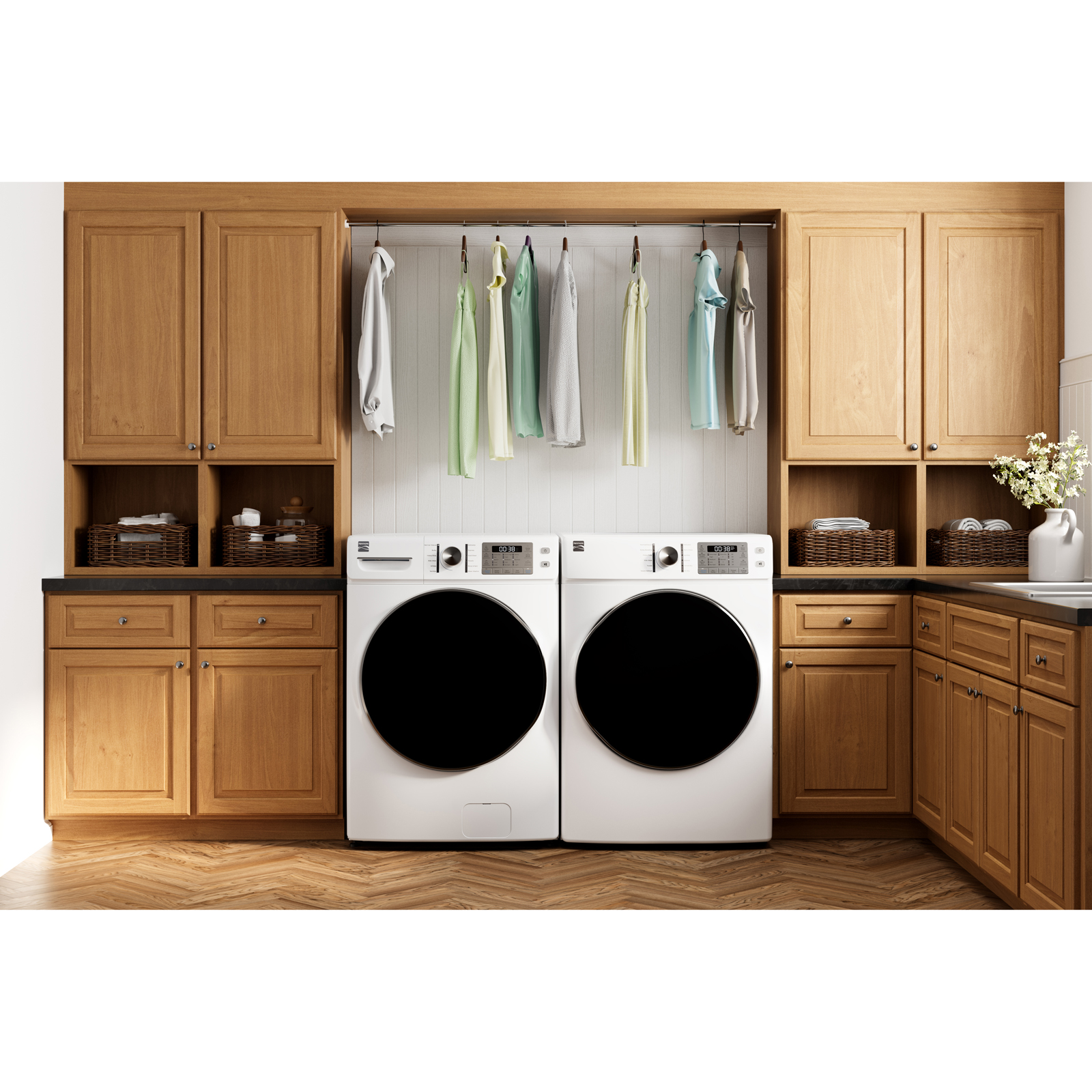 Thumbnail for Front Load Electric Washer and Dryer Bundle w/ Steam  White