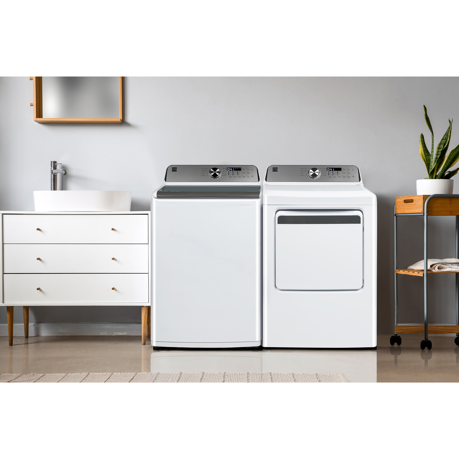 Thumbnail for Top Load Electric Washer and Dryer Bundle w/ Steam  White
