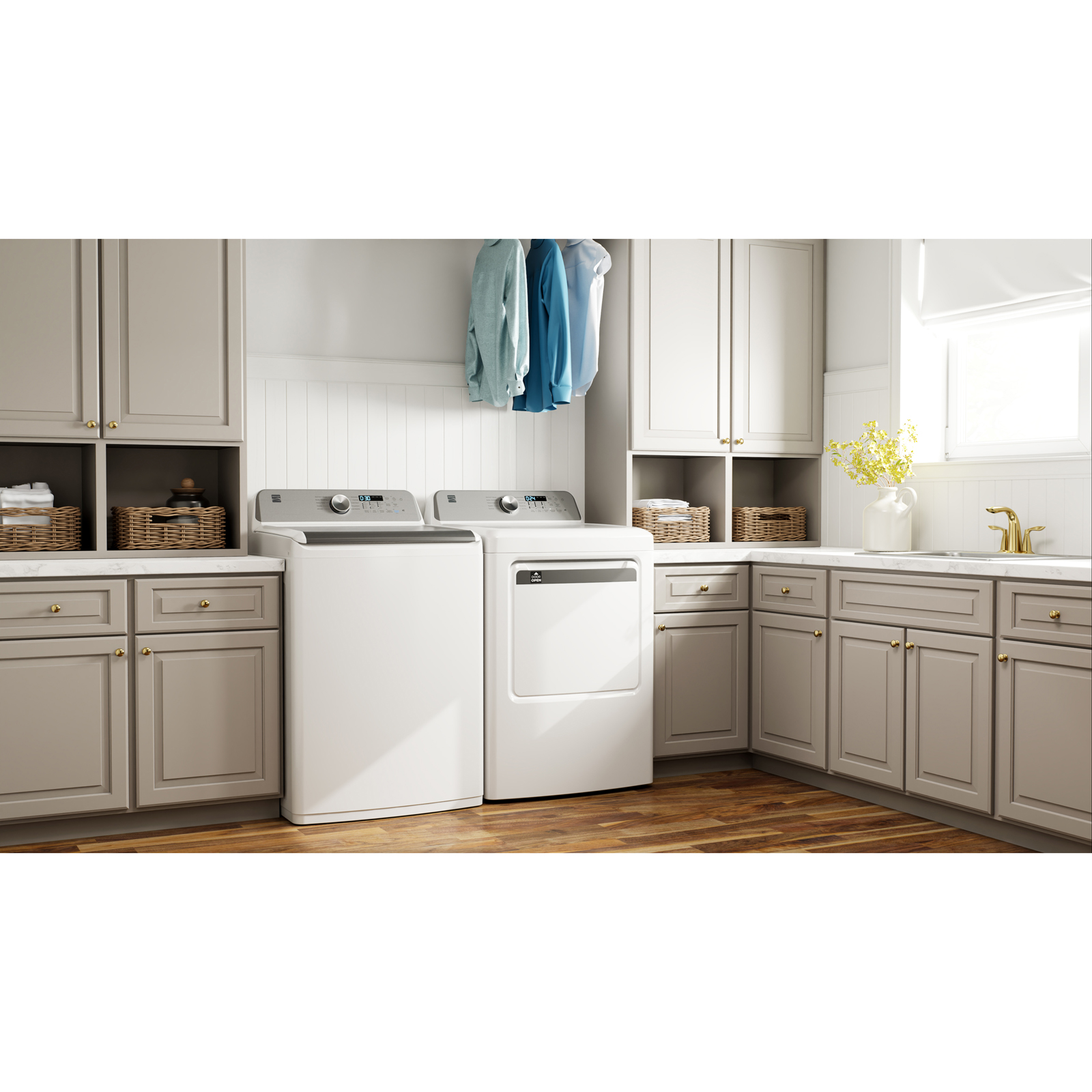 Thumbnail for Top Load Electric Washer and Dryer Bundle w/ Steam  White