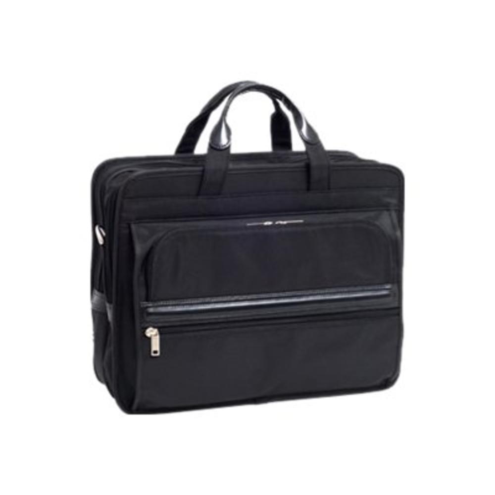 McKlein&reg; P Series | ELSTON | 15" Nylon Double Compartment Laptop Briefcase - Black