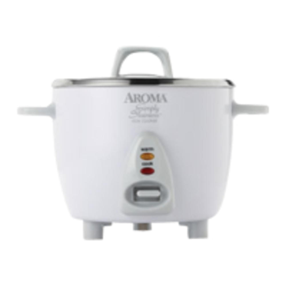 aroma housewares select stainless rice cooker & warmer with uncoated inner pot, 6-cup(cooked) / 1.2qt, arc-753sg, white