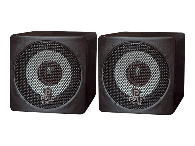 Pyle Pcb3bk 3 In 100 Watt Black Mini Cube Bookshelf Speaker In
