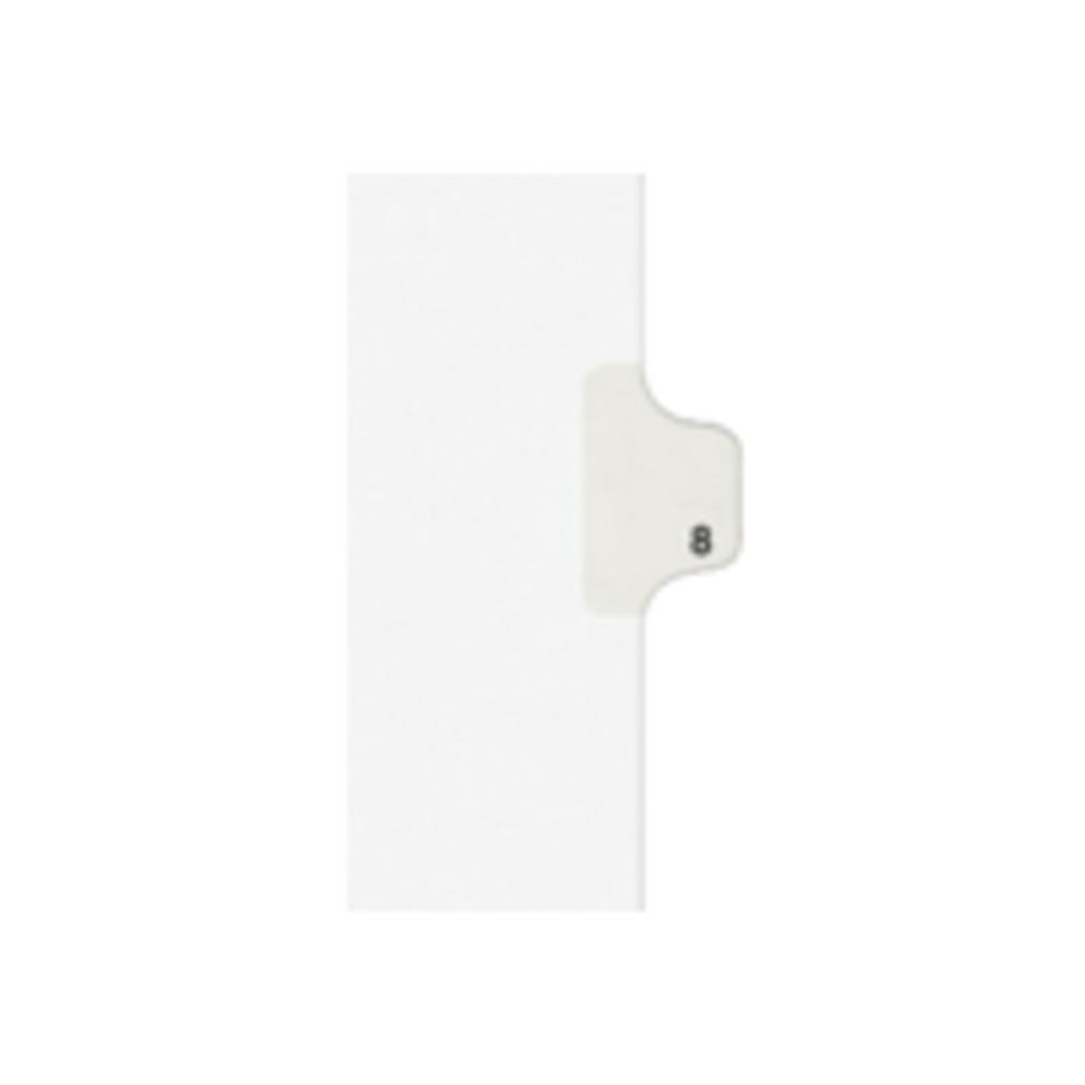 Avery AVE11918 -Style Legal Exhibit Side Tab Divider, Title: 8, Letter, White, 25/Pack