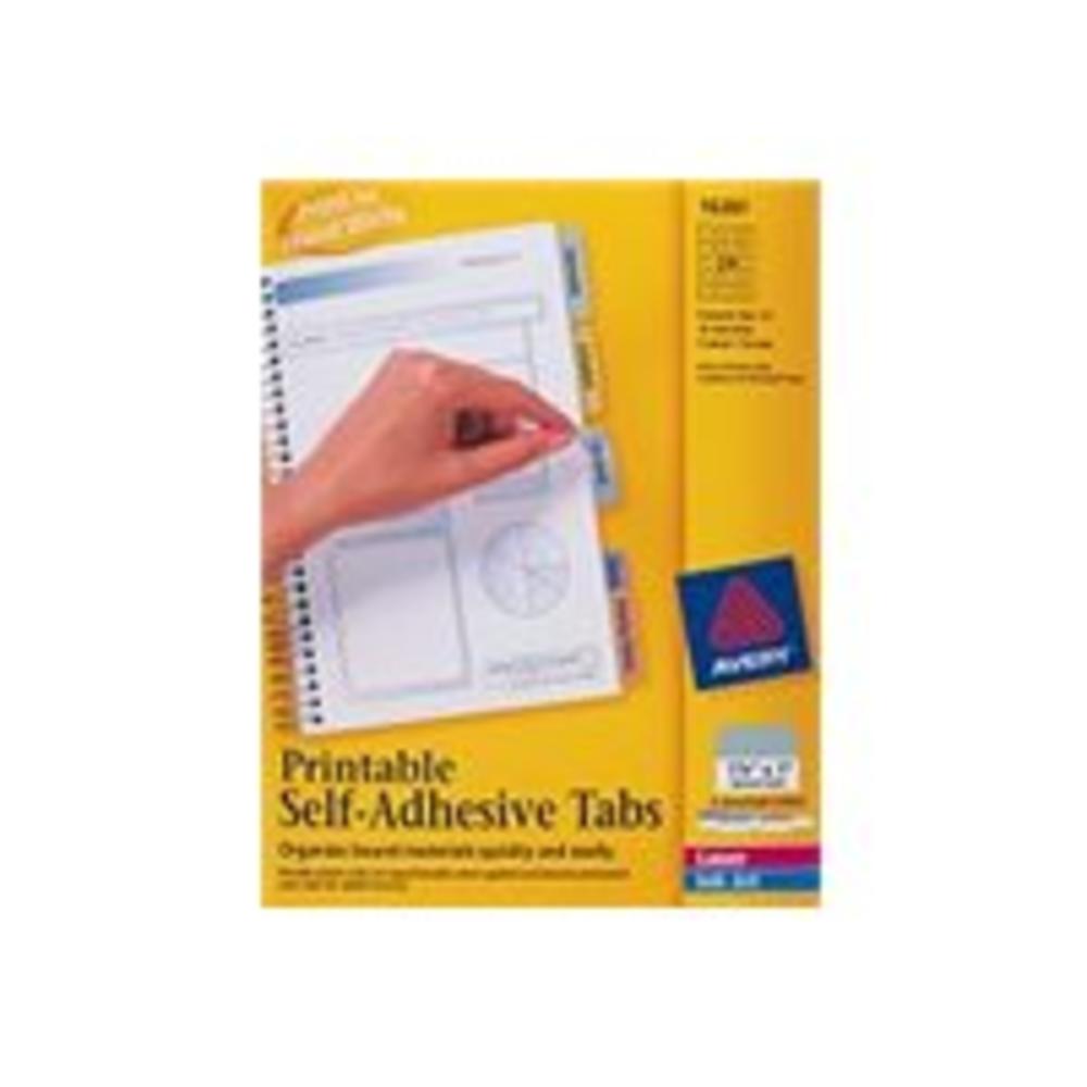 Avery Printable Plastic Tabs with Repositionable Adhesive, 1 1/4