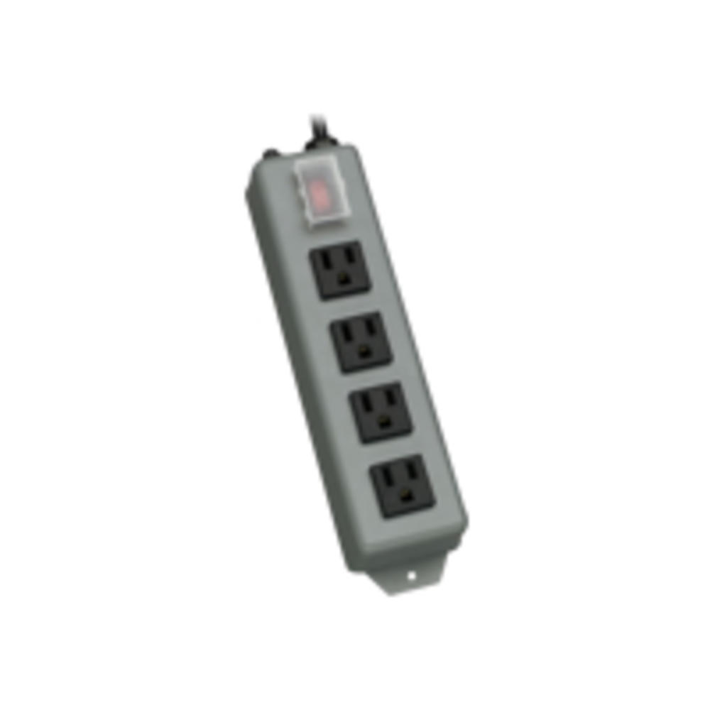 TRIPP LITE UL603CB-6 Waber Industrial Power Strip 4 Outlet 6 Cord, Locking Switch Cover,Black