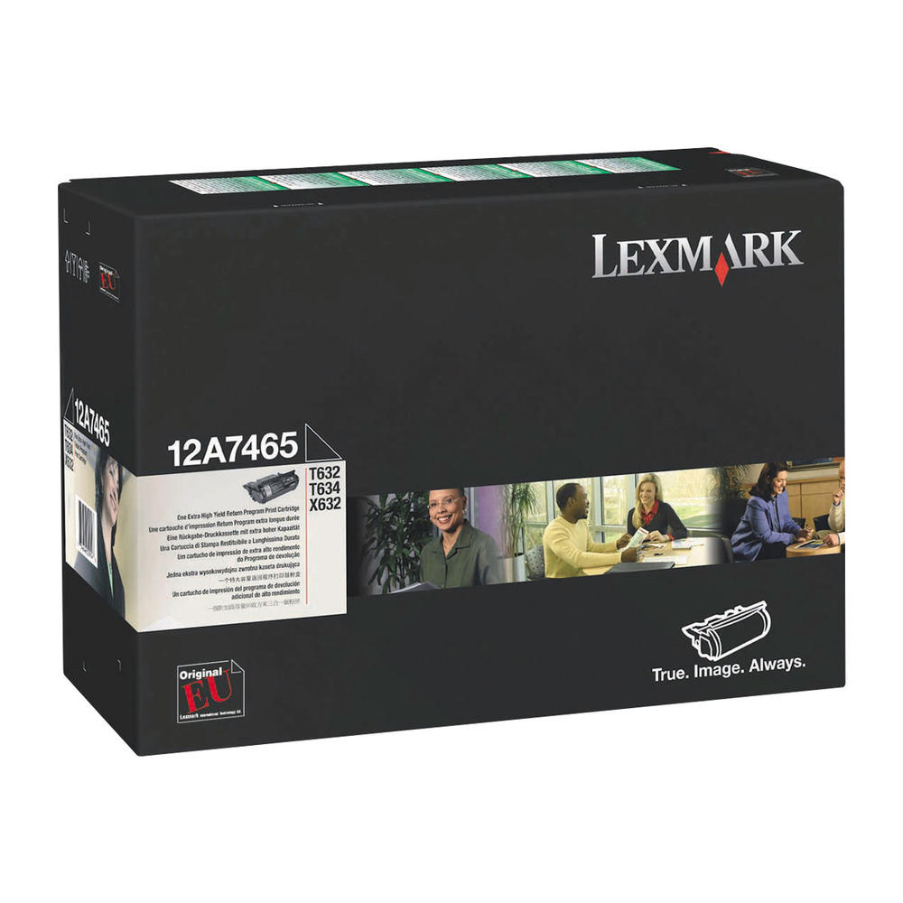 Lexmark 12A7465 Return Program Extra High-Yield Toner, 32000 Page-Yield, Black