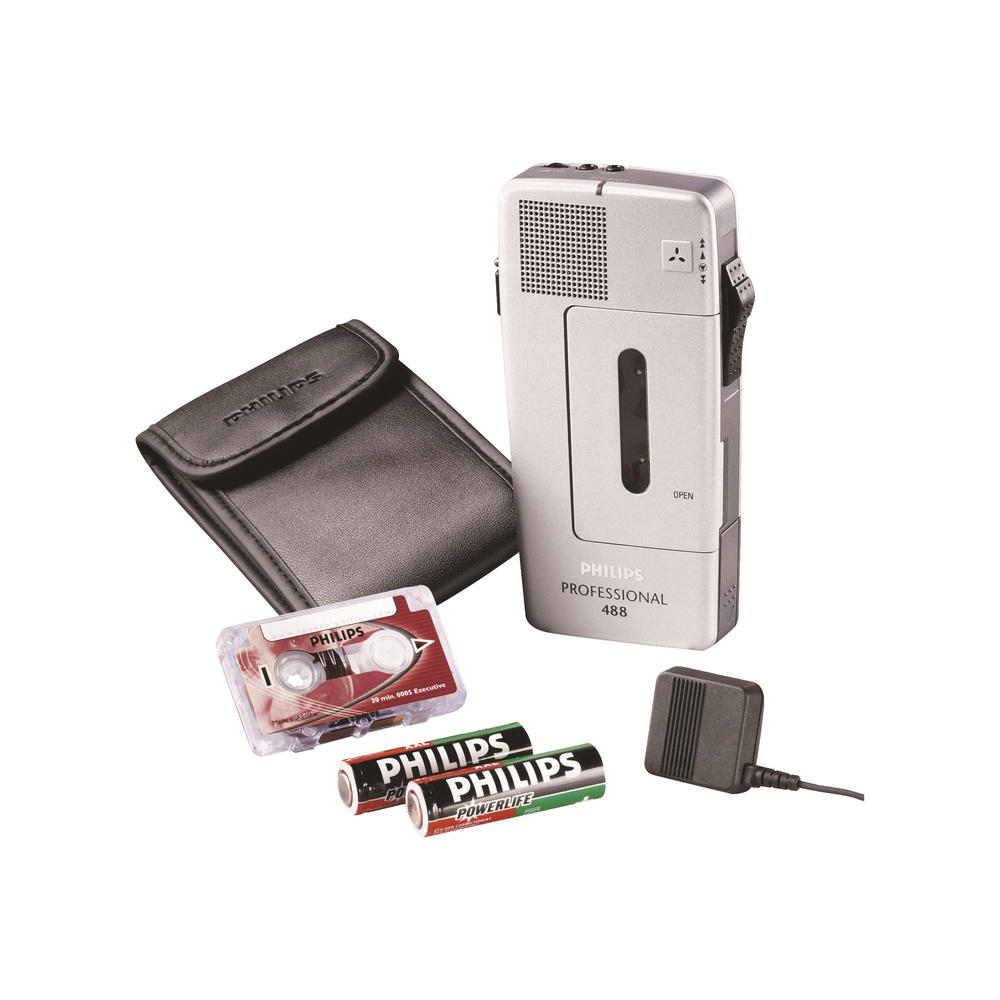 Philips PSPLFH048800B Pocket Memo 488 Mini Cassette Dictation Recorder