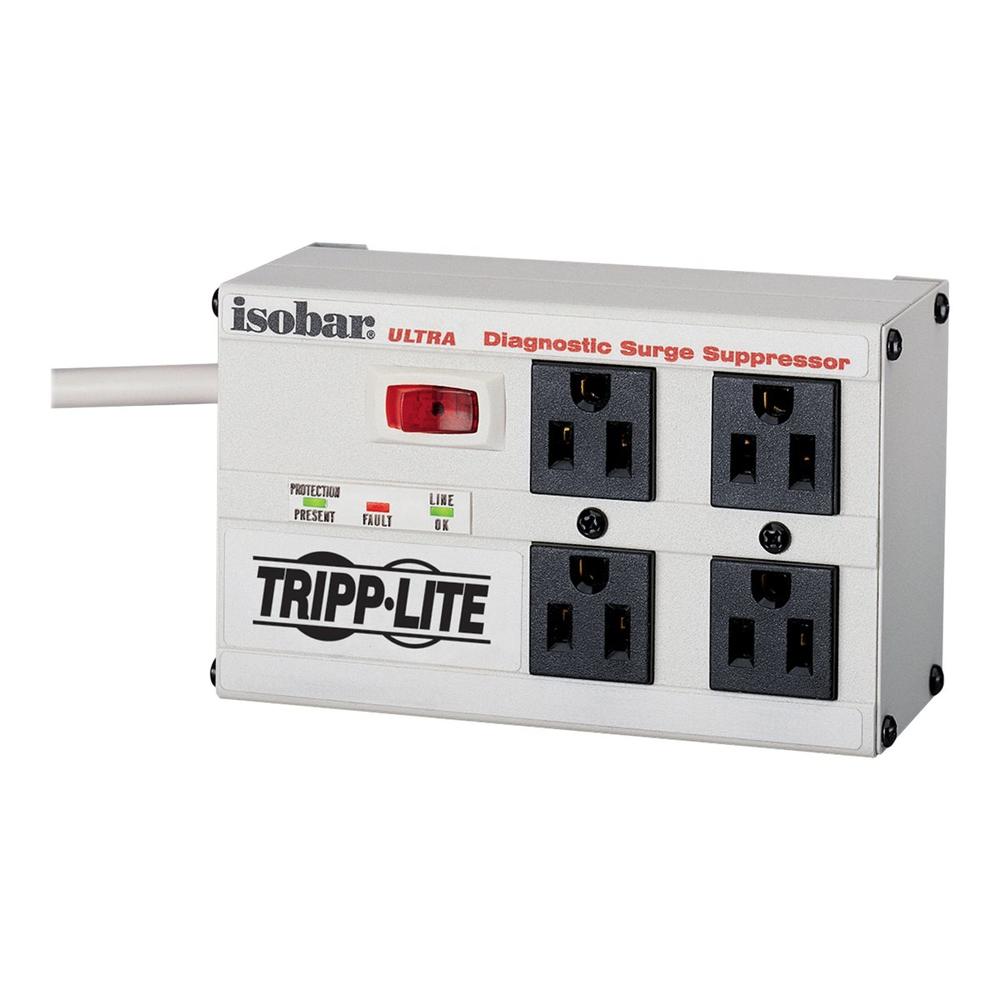 TRIPP LITE ISOBAR4ULTRA 4 OUTLET ISOBAR SURGE PROTECTOR METAL 6 FT CORD 3330 JOULES LEDS