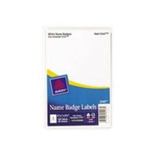 Avery 5147 Printable Adhesive Name Badges, 2 1/3 X 3 3/8, White, 100/Pack