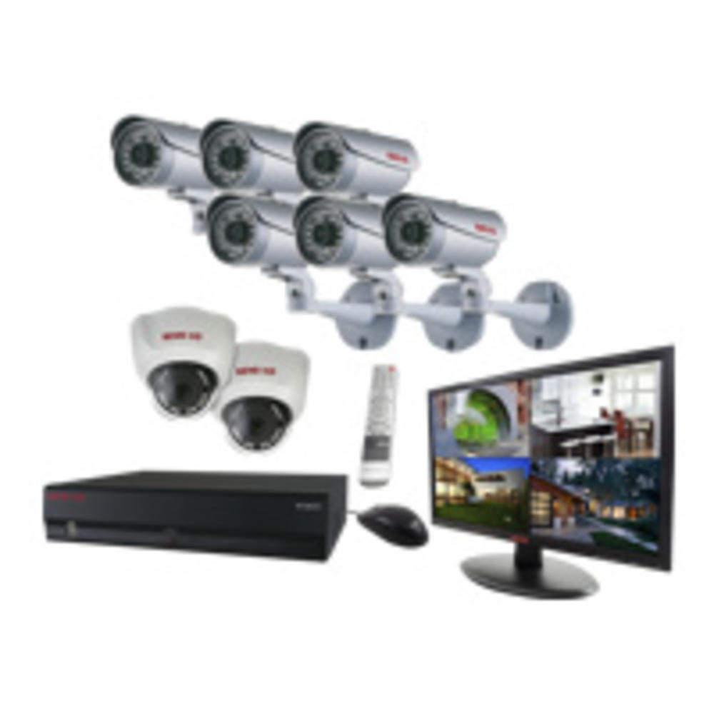 Revo 16 Ch. HD 4TB NVR Surveillance System with built-in 8 Ch. POE Switch, 8 1080p HD Cameras & 23" HD Monitor