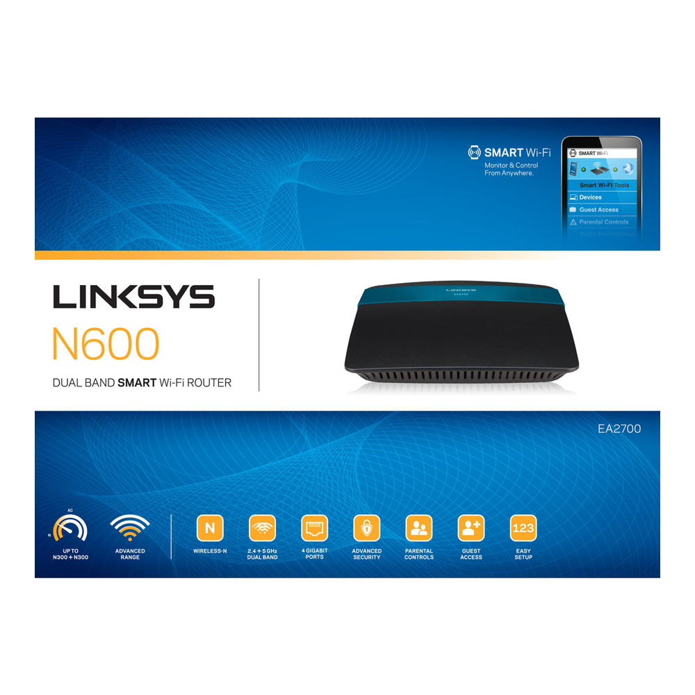 Linksys N600+ Wi-Fi Wireless Dual-Band+ Router with Gigabit Ports