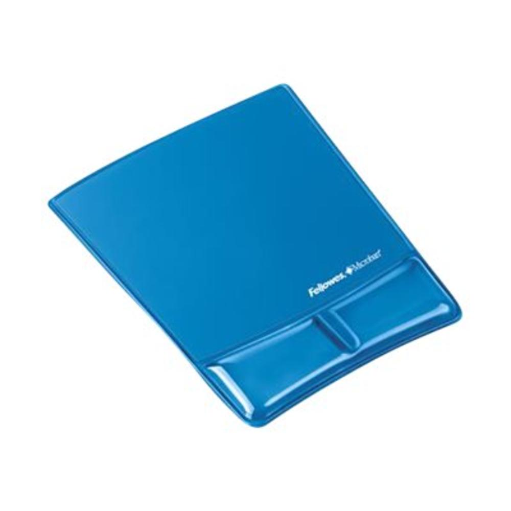 Fellowes FEL9182201 Gel Wrist Support w/Attached Mouse Pad, Blue