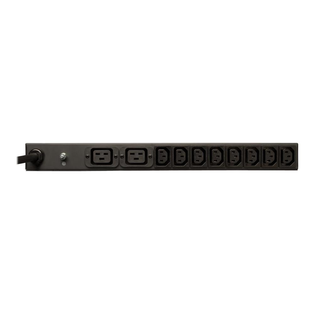 Tripp Lite Basic PDU, 14 Outlets (12 C13, 2 C19), 208/240V, NEMA L6-20P Input, 3.3/3.8kW, 15 ft. Cord, 1U Rack-Mount Single-Phas