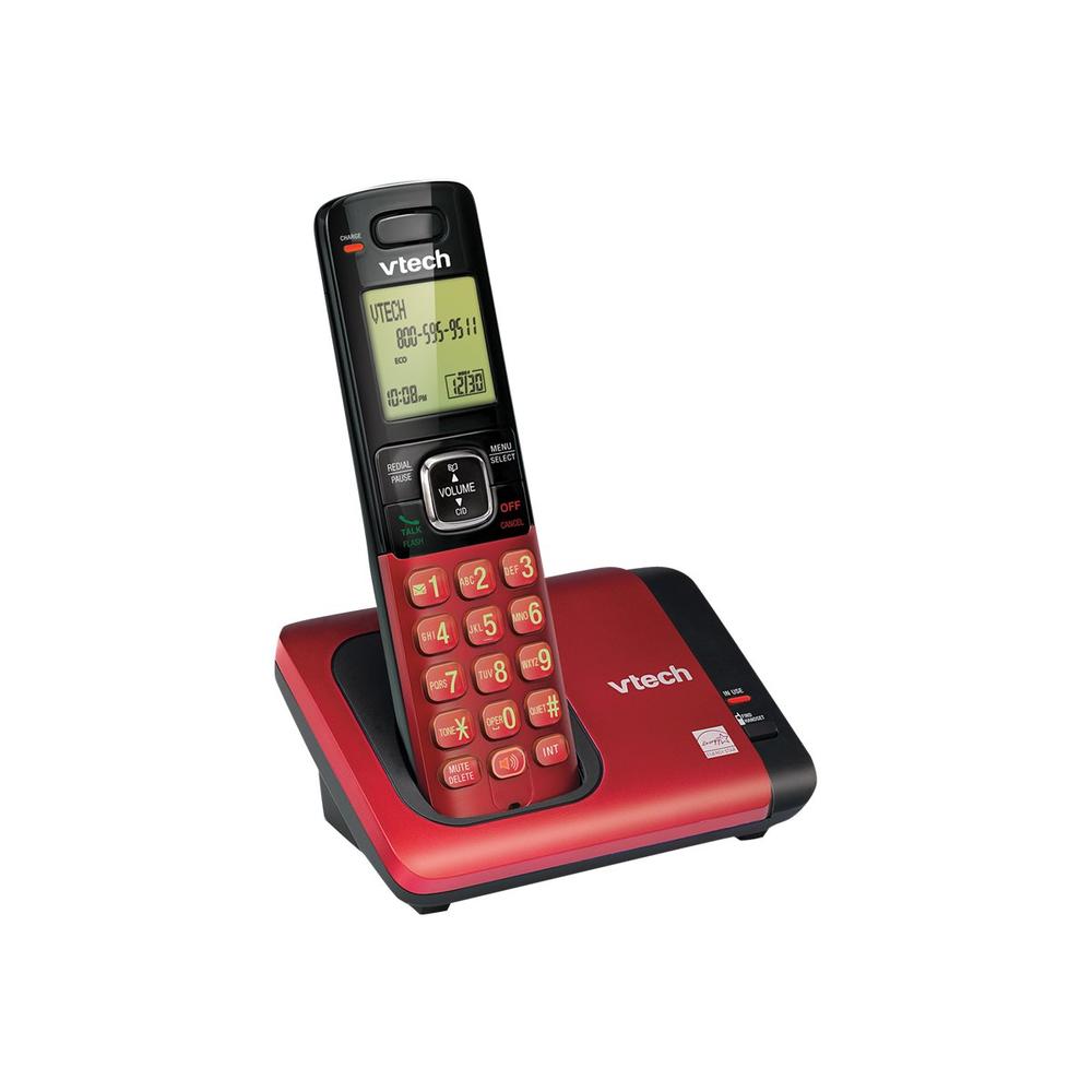 VTech CS6719-16 DECT 6.0 Expandable Cordless Phone with Caller ID/Call Waiting, Red with 1 Handset