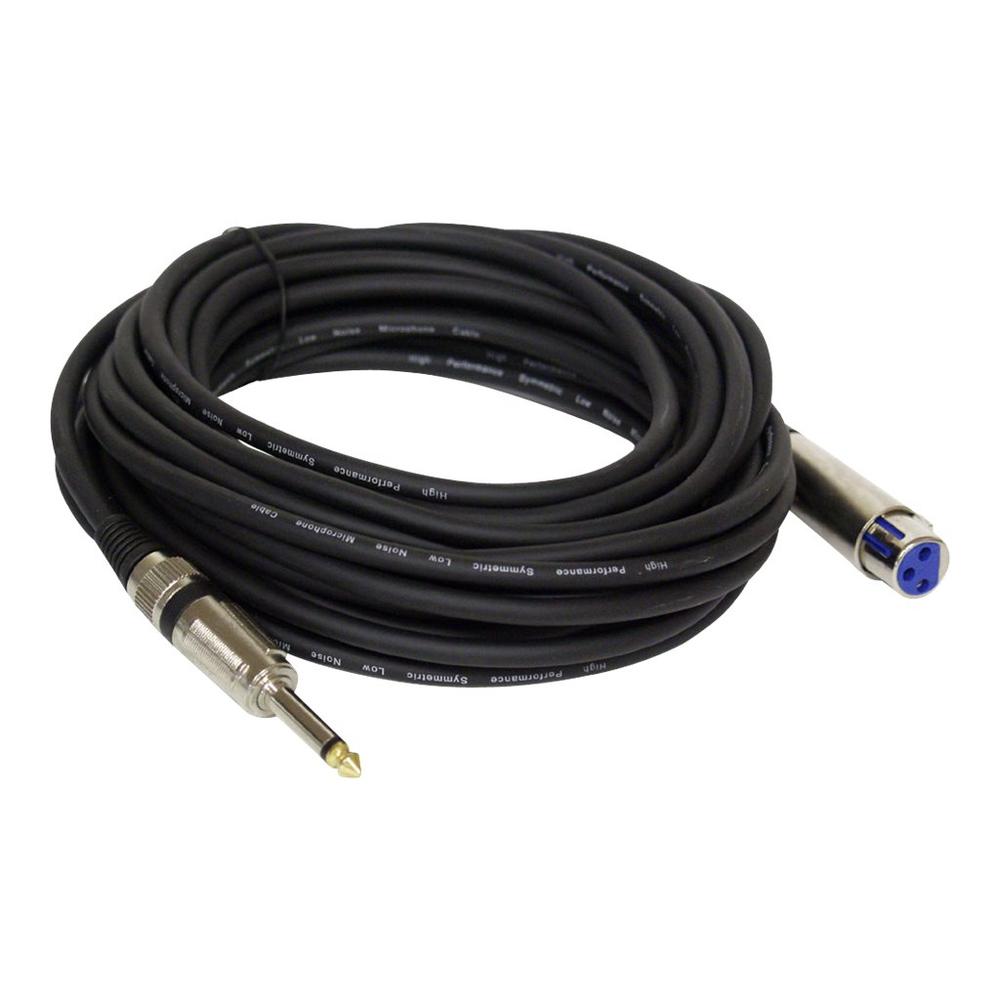 Pyle 30ft. Professional Microphone Cable - 1/4 Inch Male To XLR Female Audio Cord Connector 30 ft Black Heavy Duty Portable