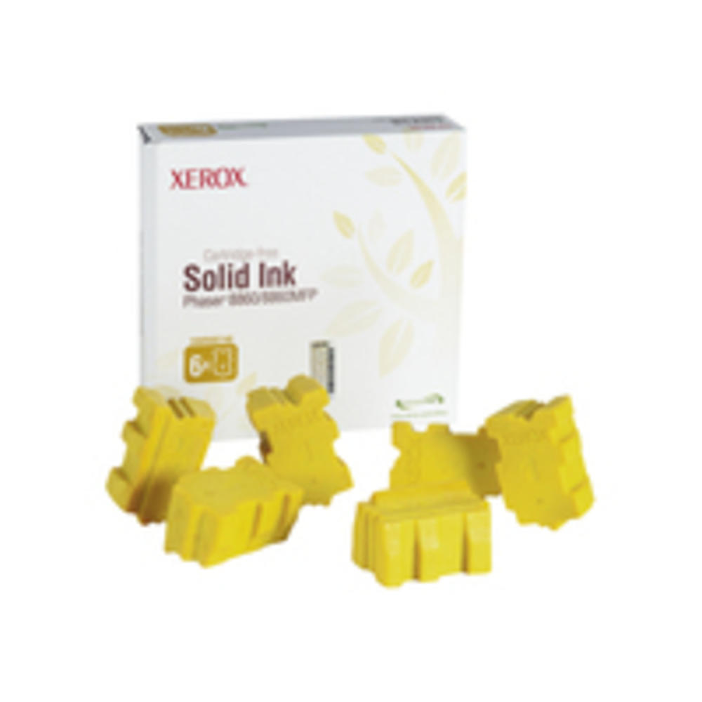 Xerox 108R00748 High-Yield Solid Ink Stick, 2333 Page-Yield, 6/Box, Yellow