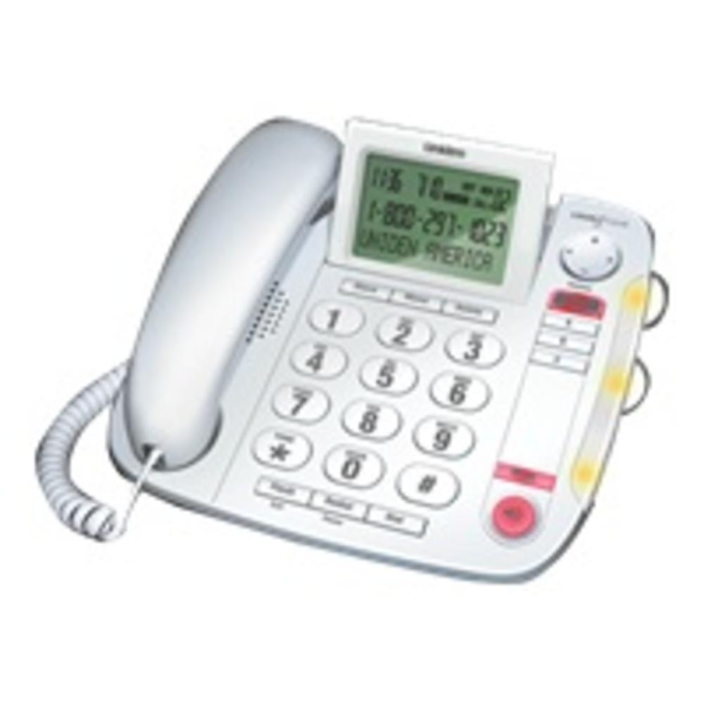 Uniden CEZ260W Big Button Desktop Corded Phone with Amplified Audio - White