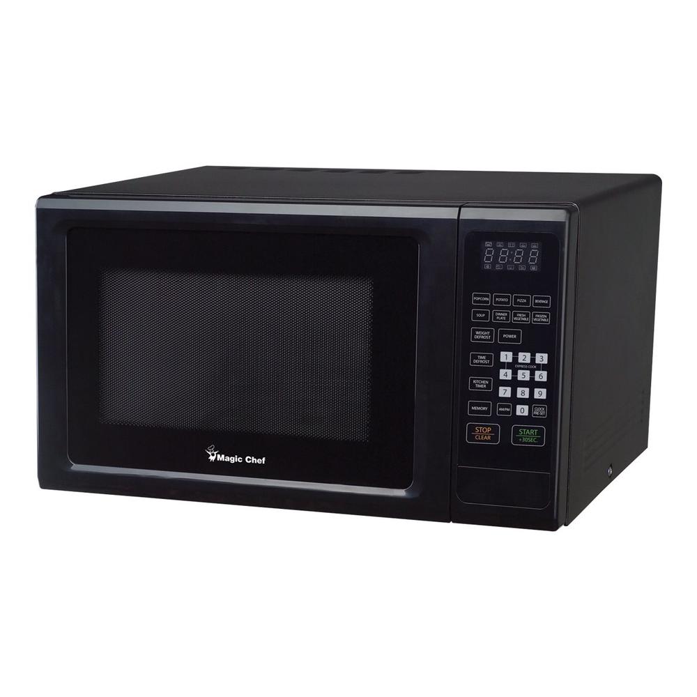 Magic Chef Black 1.1 Cu. Ft. 1000W Countertop Microwave Oven with Push-Button Door