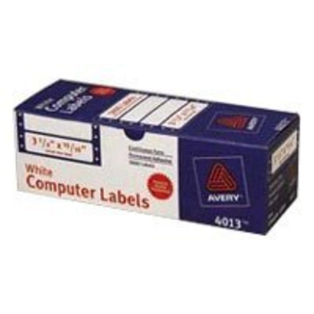 Avery AVE4060  Dot Matrix Mailing Labels, 1 Across, 1 7/16 x 3 1/2, White, 5000/Box