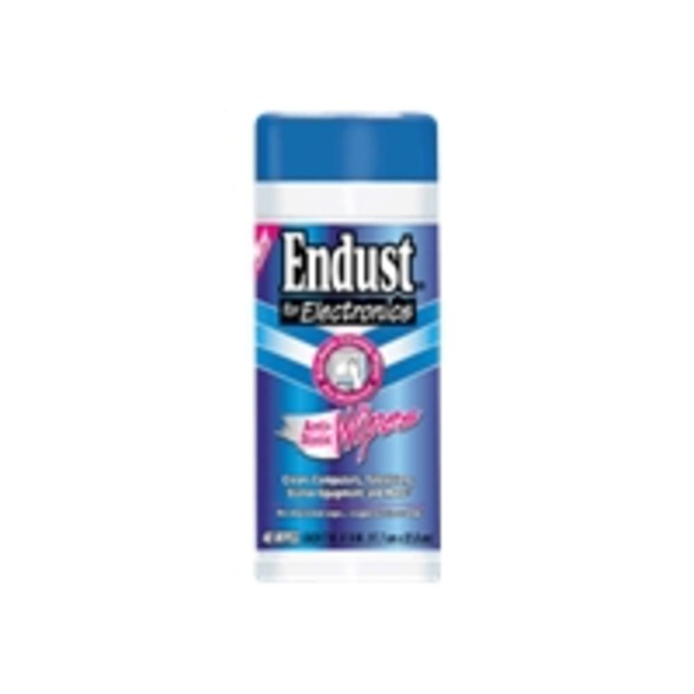 Endust Antistatic Premoistened Wipes for Electronics, Cloth, 6" x 6", 70/Tub