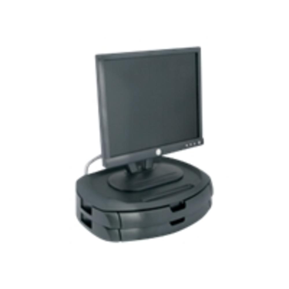 Kantek KTKMS200B LCD Monitor Stand with 2 Drawers, 18 x 12 1/2 x 5, Black