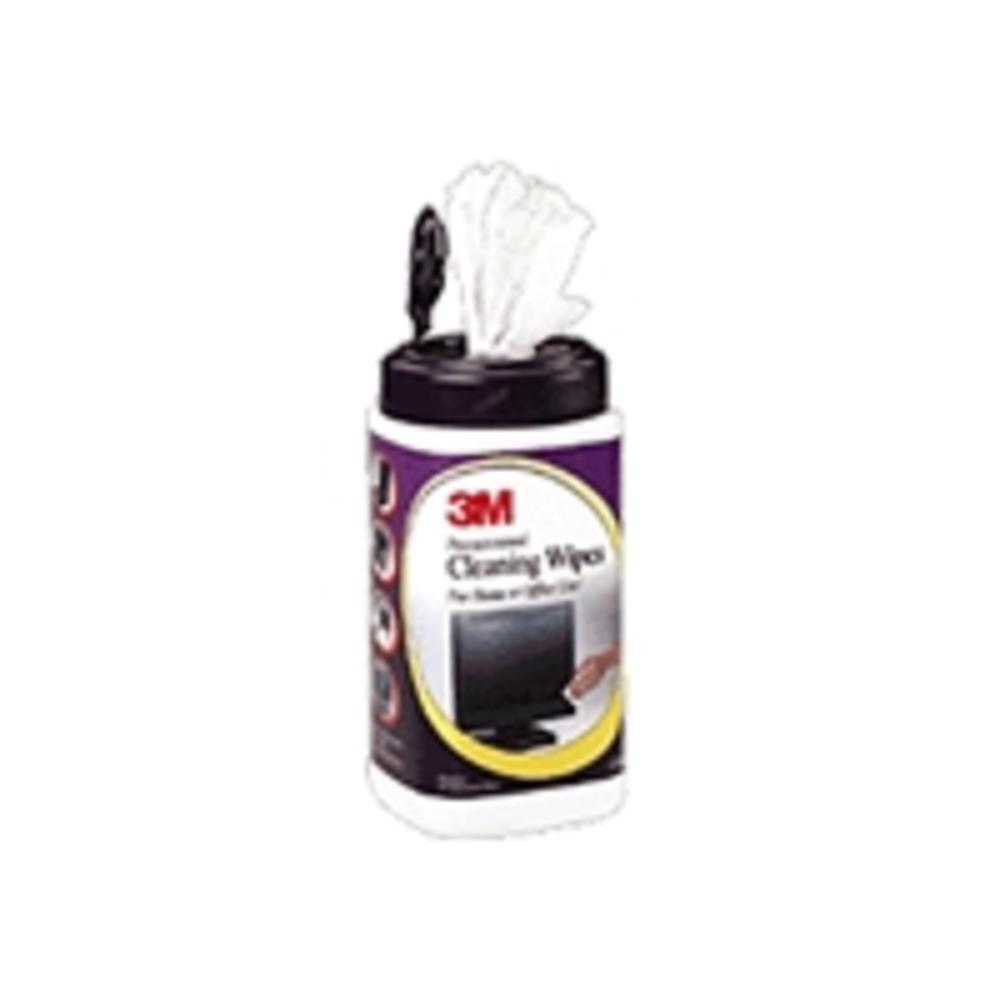 3M MMMCL610 Electronic Equipment Cleaning Wipes, 5 1/2 x 6 3/4, White, 80/Canister