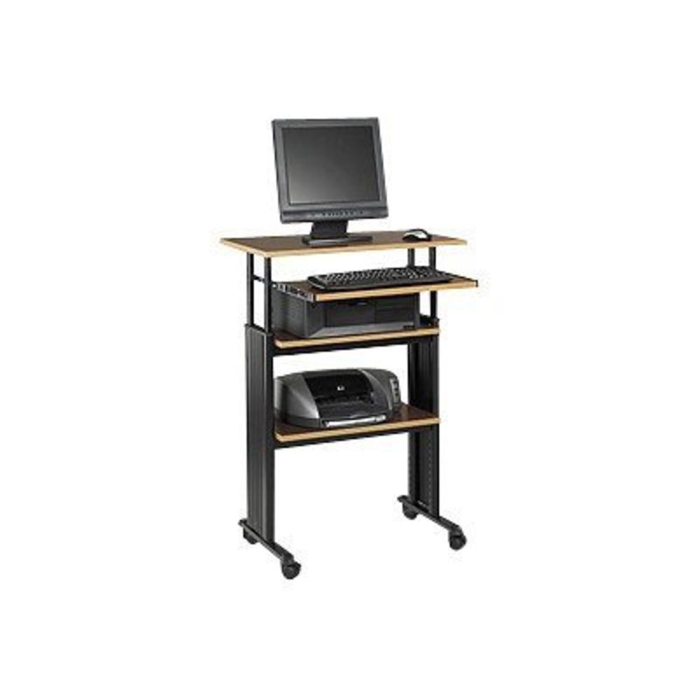 Safco SAF1929CY Adjustable Height Stand-Up Workstation, 29w x 22d x 49h, Cherry/Black