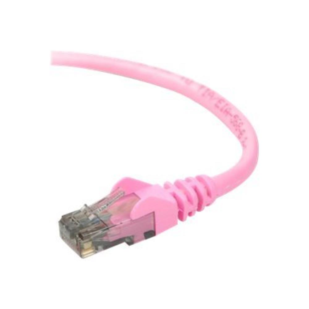 BELKIN COMPONENTS A3L980-05-PNK-S 5&' Cat6 UTP Patch Cable  Pink  Snagless