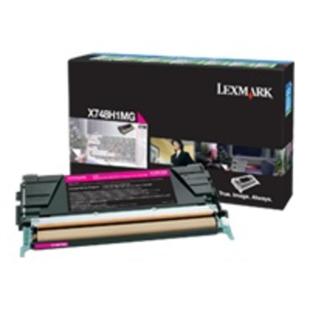 Lexmark LEXX748H1MG X748H1MG High-Yield Toner, 10000 Page-Yield, Magenta