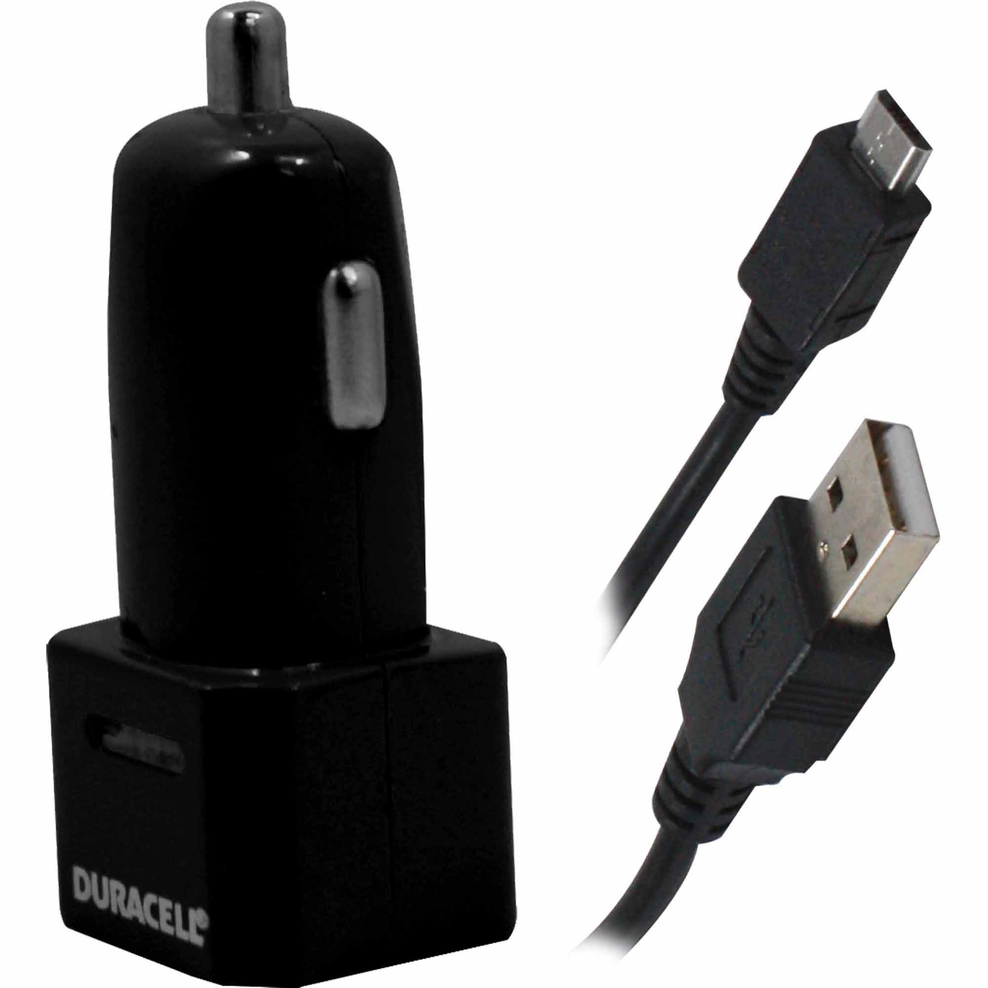 Duracell PRO198 3.1 Amp Dual USB Car Charger w/ Micro USB Cable - Black Duracell PRO198 3.1 Amp Dual USB Car Charger w/ Micro USB Cable - Black