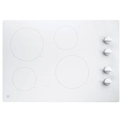 GE Appliances JP3030TJWW  30" Built-In Knob Control Electric Cooktop - White