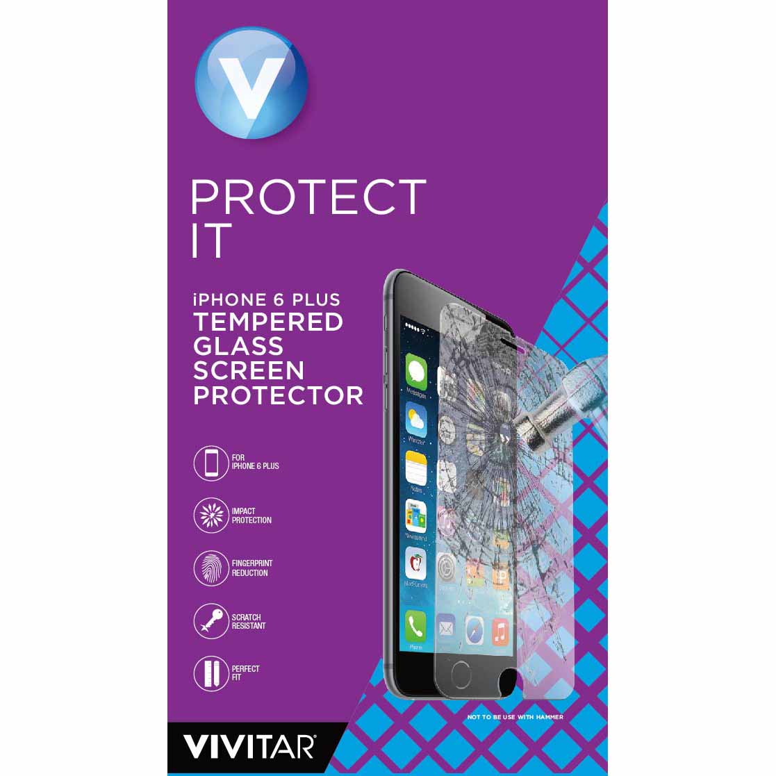Vivitar VM70011 Tempered Glass Screen Protector for iPhone 6 Plus Vivitar VM70011 Tempered Glass Screen Protector for iPhone 6 Plus