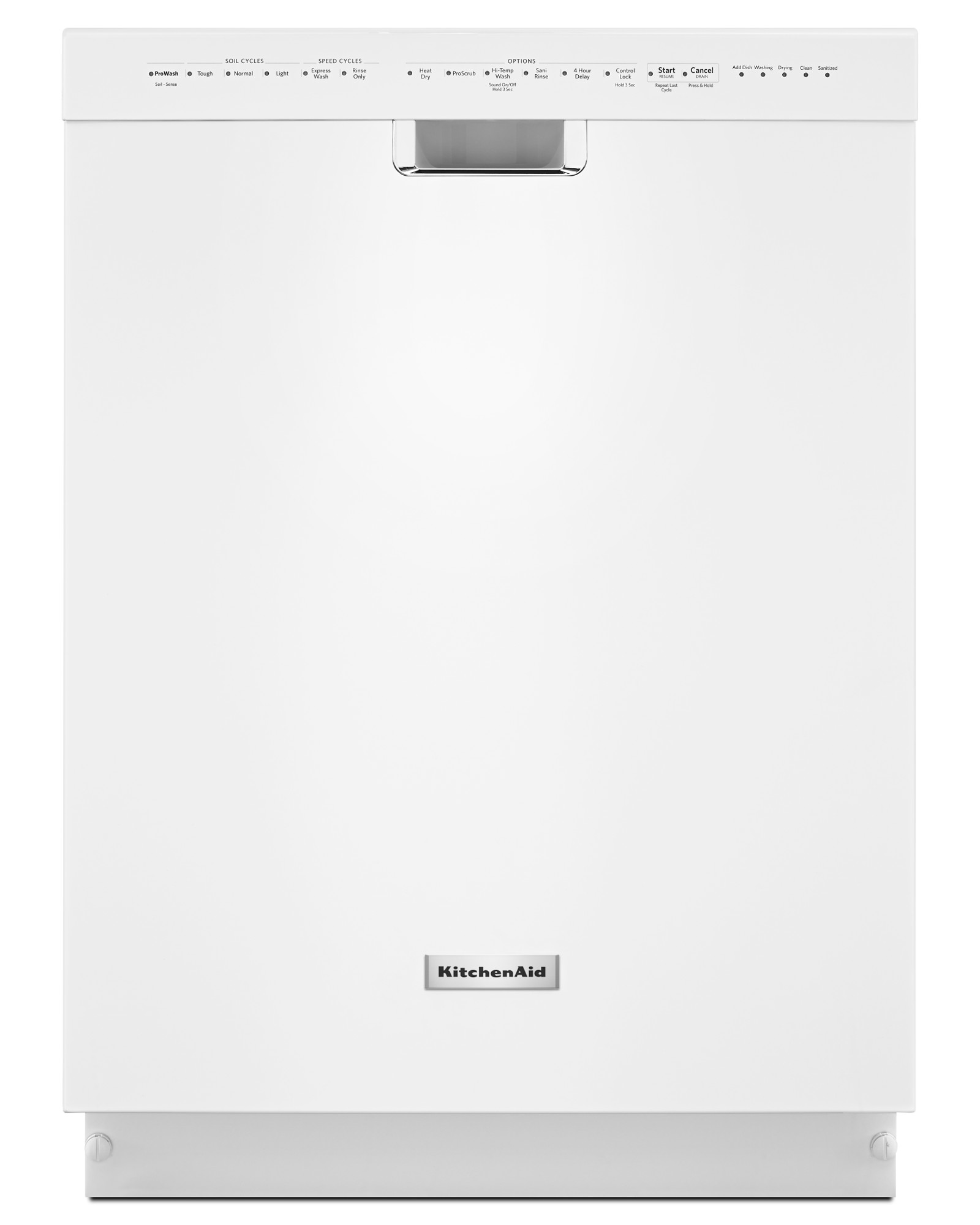 KitchenAid KDFE204EWH  24" Front Control Built-In Dishwasher - White