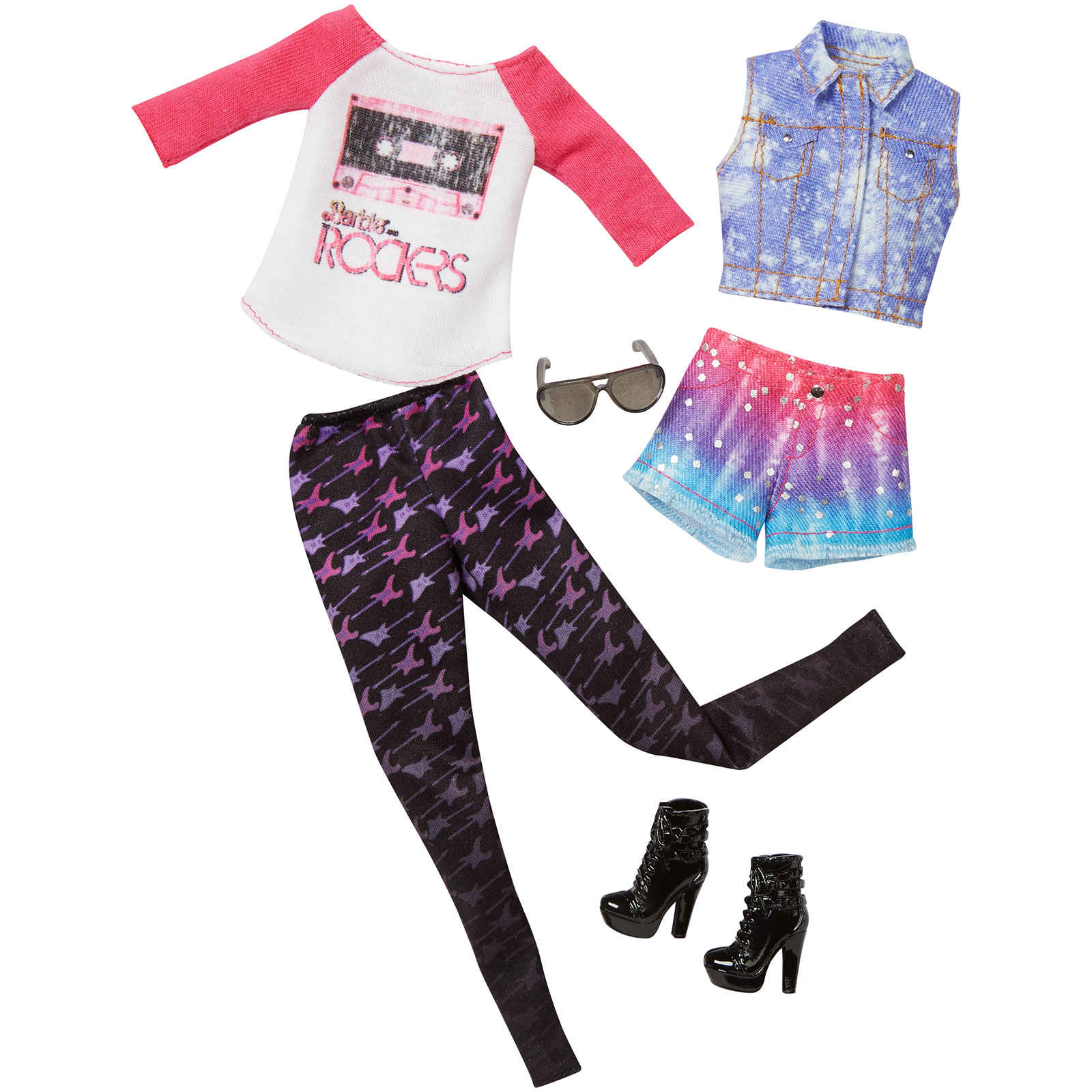 Barbie Fashion 2-Pack #3- Rockers T-shirt & Rainbow Shorts