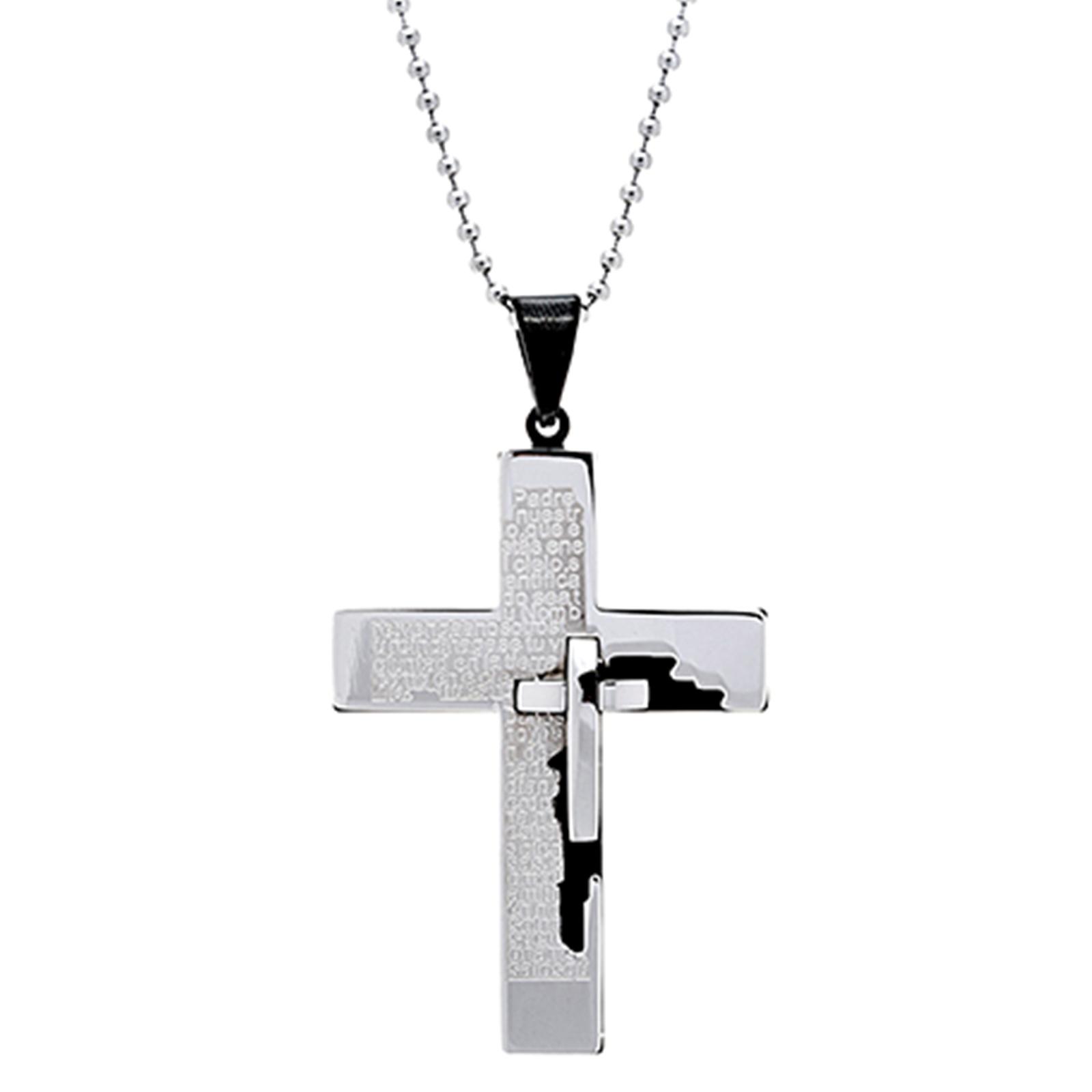 Stainless Steel Double Cross Pendant Stainless Steel Cross Pendant Only