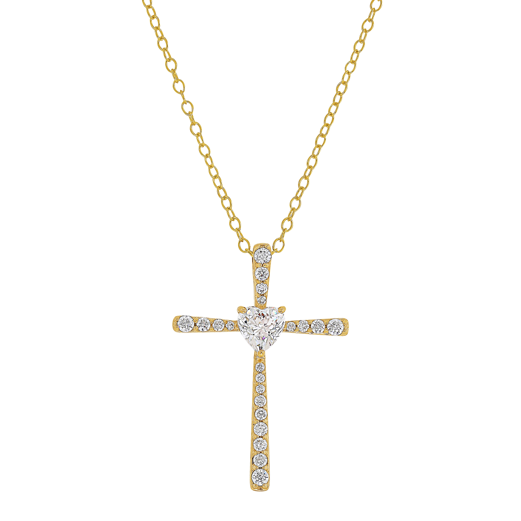 10K Yellow Gold Cubic Zirconia Pendant