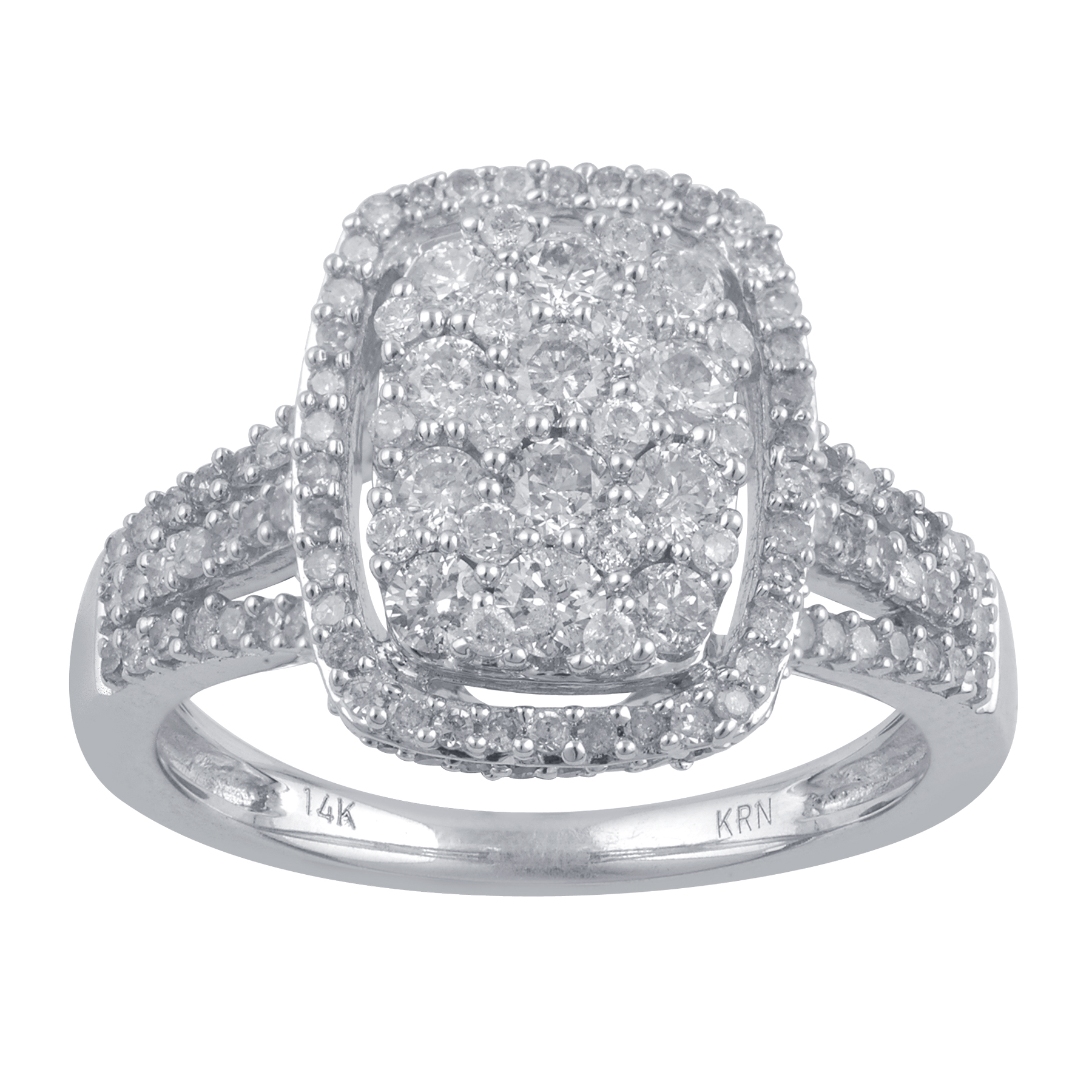 Tradition Diamond 10K White Gold 1.0 CTTW Certified Diamond Empress Ring - Size 7 Only