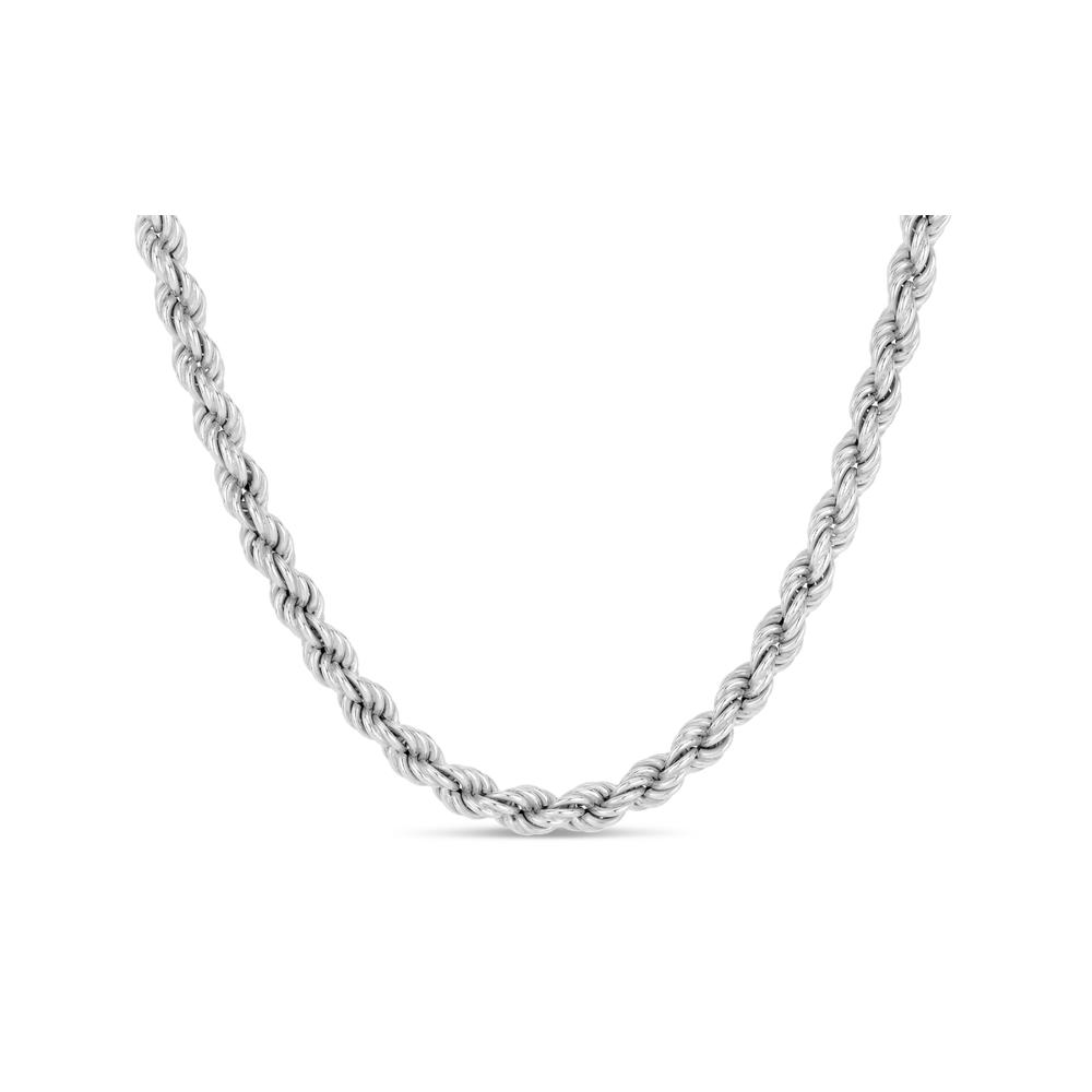 Sterling Silver Diamond Cut 120 Gauge Solid Rope 24 Inch Chain