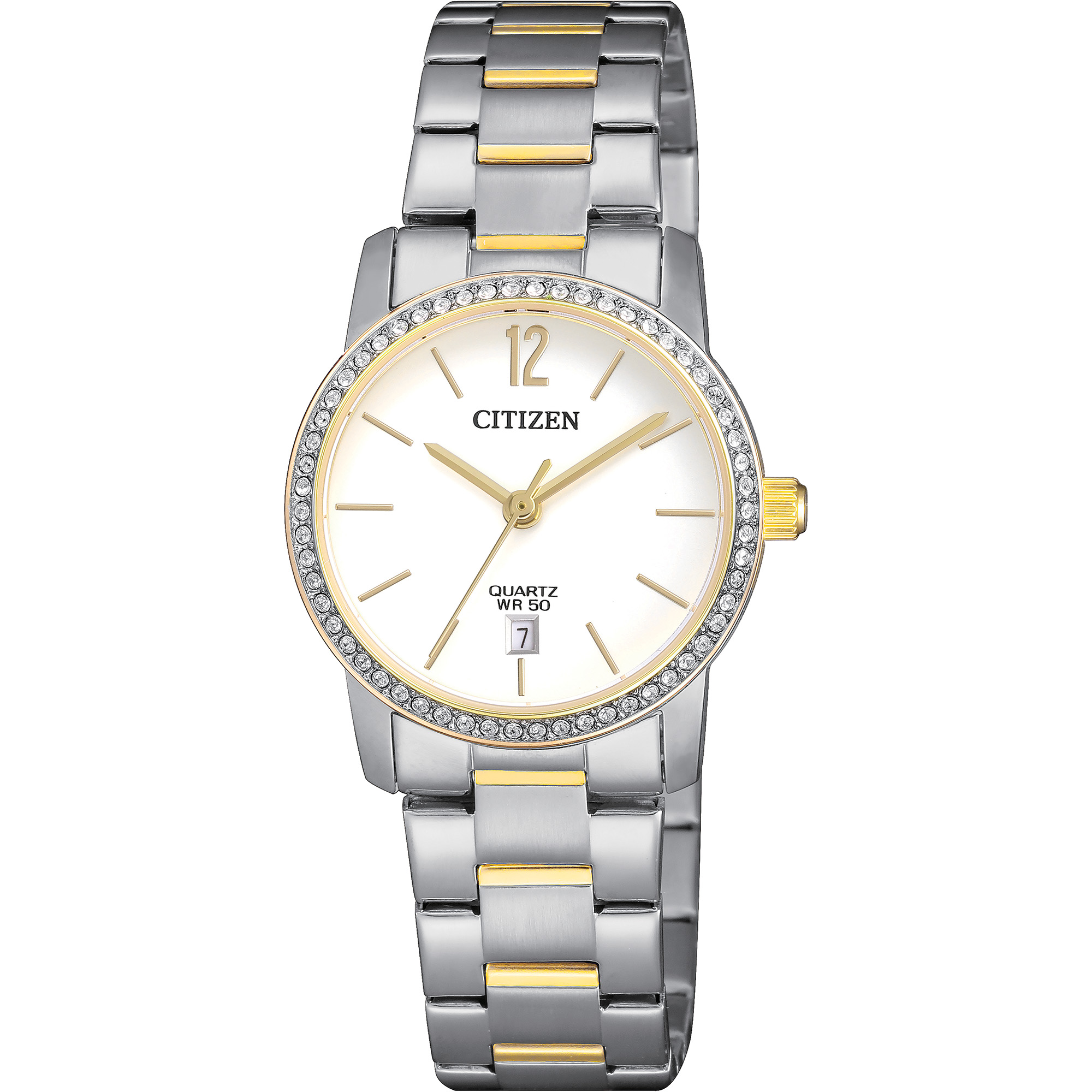 Ladies' Quartz Two Tone Stainless Steel Bracelet Watch With Date