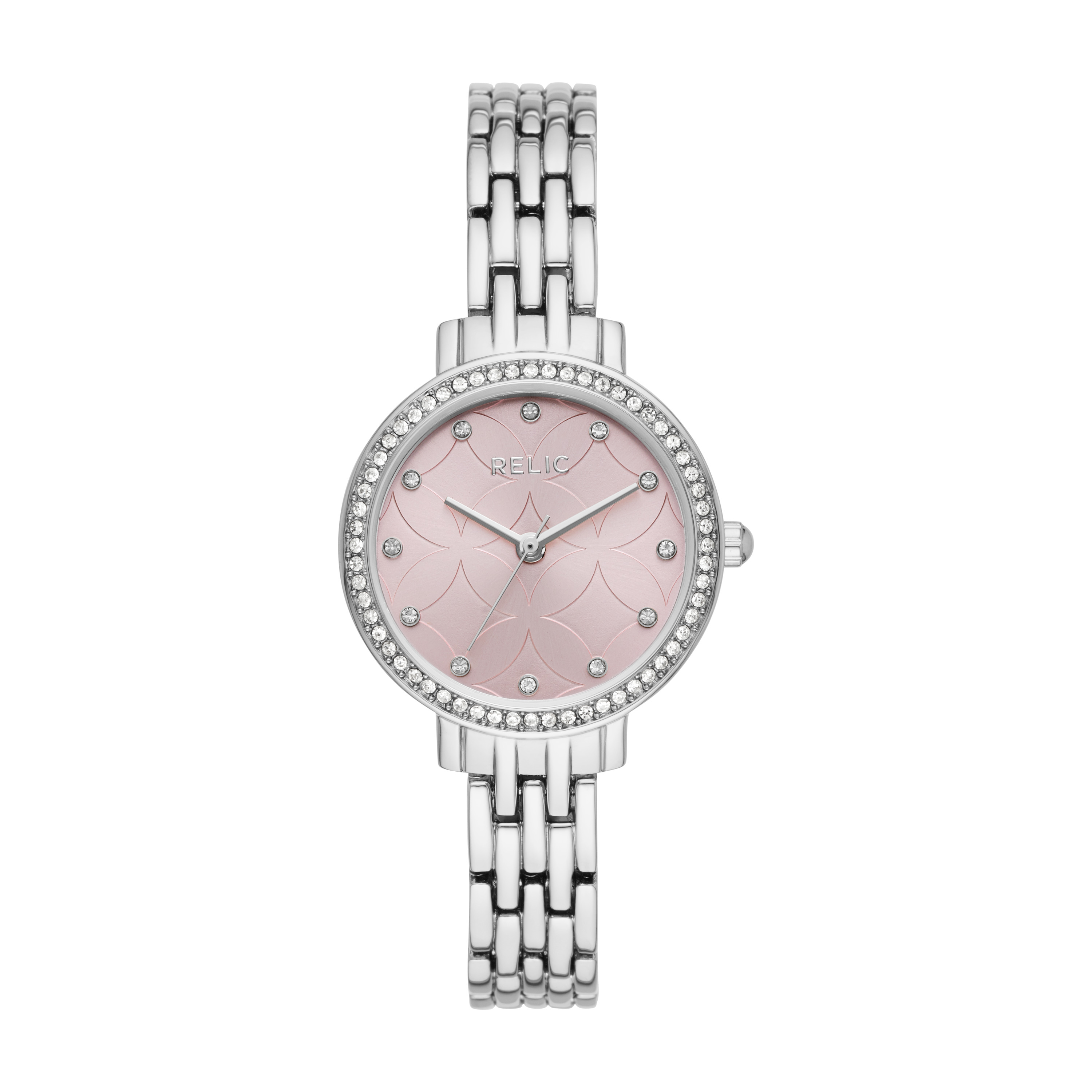 Relic Ladies' Barbara Silver Tone Bracelet Watch With Pink Dial