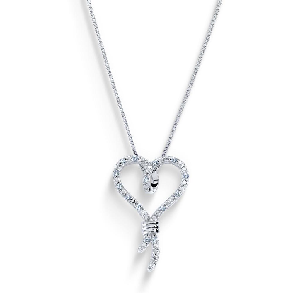 1/10 Cttw. Diamond Sterling Silver Iconic Heart Pendant