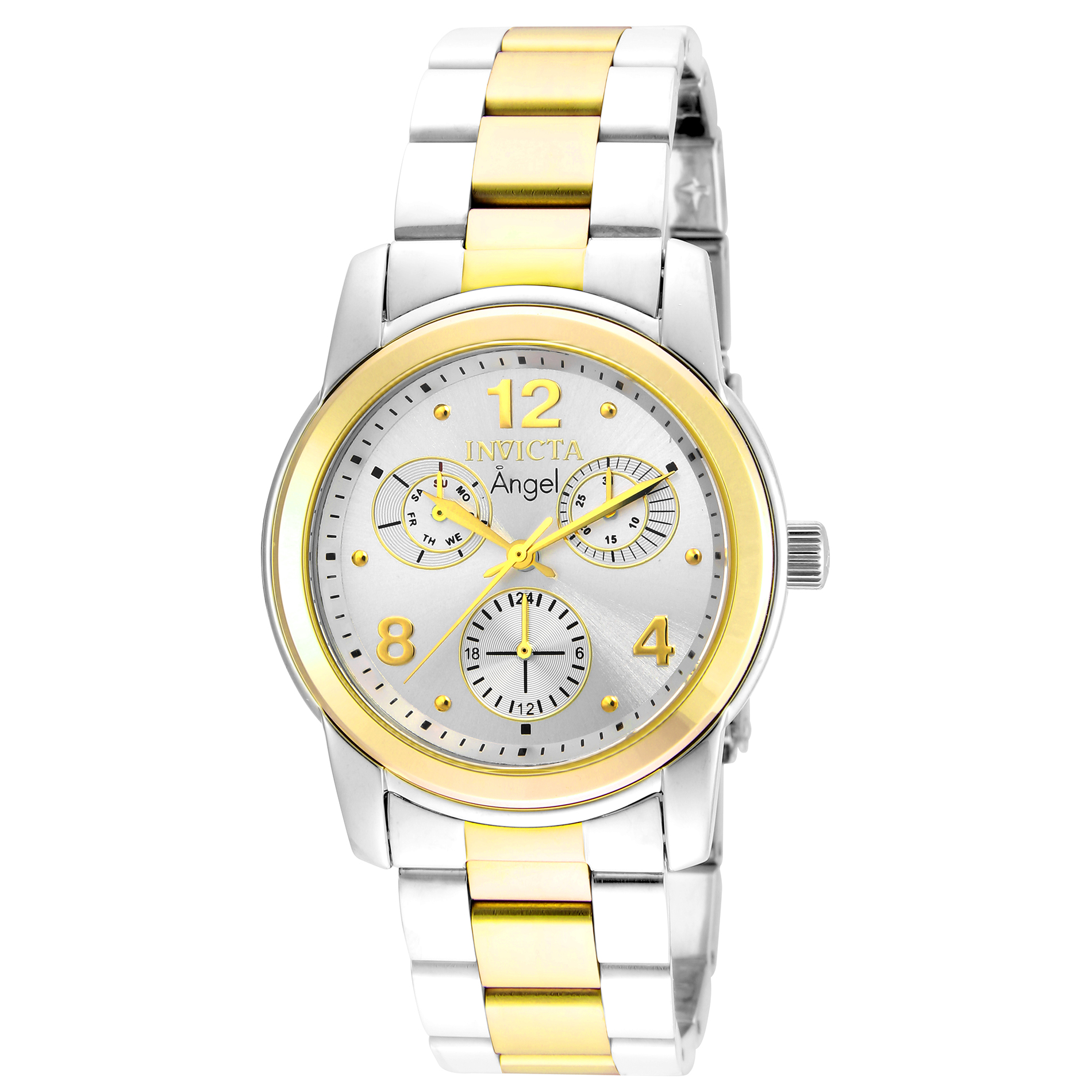 Invicta Angel Lady 38mm Stainless Steel Gold + Stainless Steel Silver dial  VH68 Quartz
