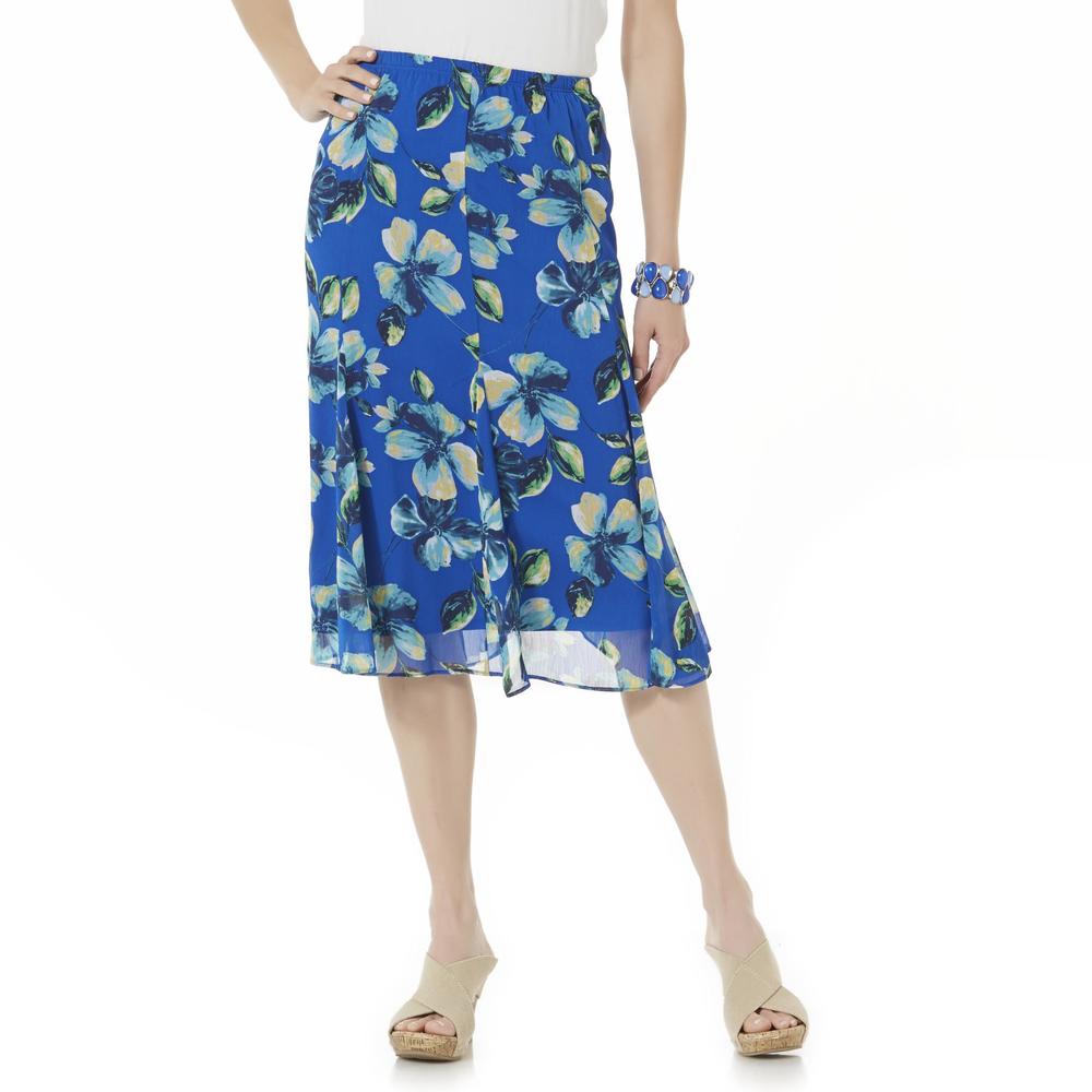 Laura Scott Women's Crepe Skirt - Floral
