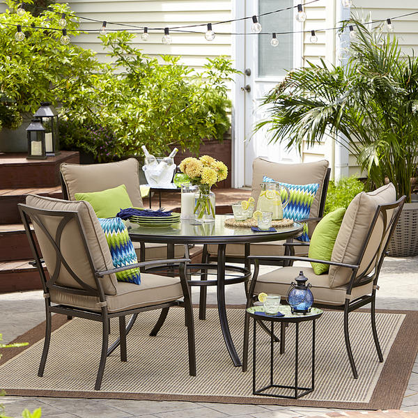 Garden Oasis Sc I 139nset Harrison 5 Piece Cushion Dining Set Tan American Freight Sears Outlet