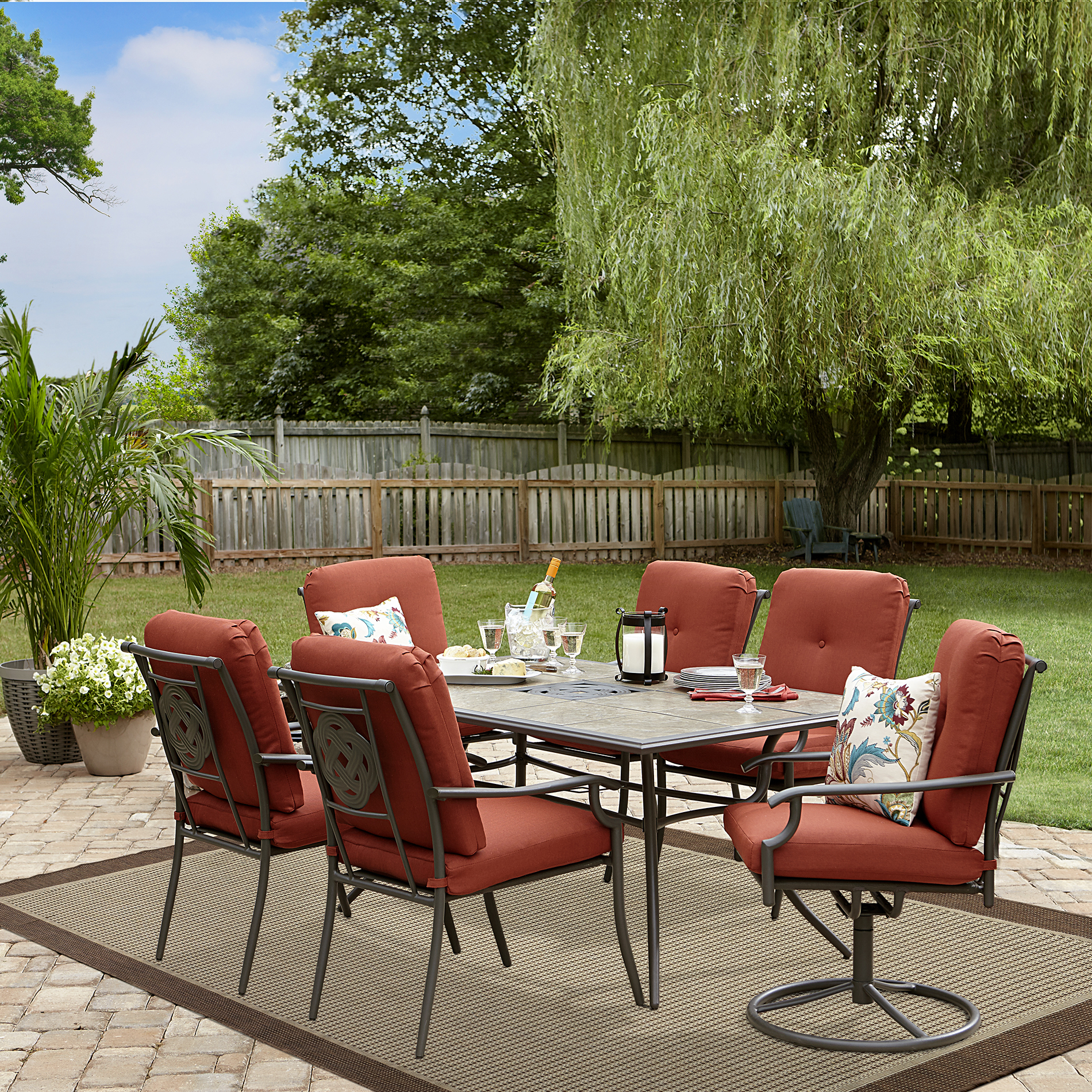 Garden Oasis Brookston 7 Piece Dining Set- Terracotta ... Garden Oasis Brookston 7 Piece Dining Set- Terracotta ... on Outdoor Living Set id=83381