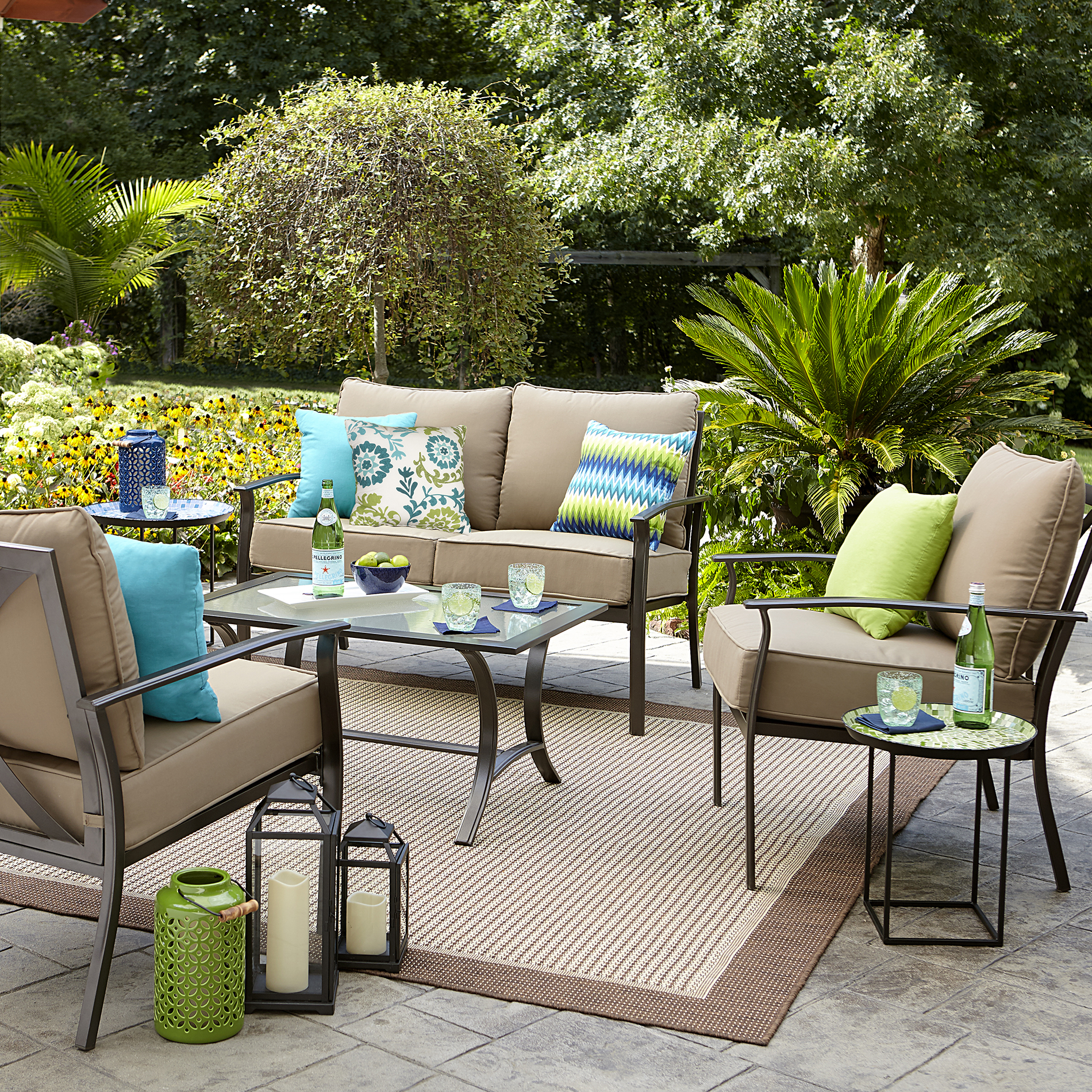Garden Oasis Harrison 4 pc. Glass-Top Outdoor Seating Set ...