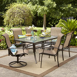 Patio Dining Sets Outdoor, Glass Top Outdoor Dining Table Set