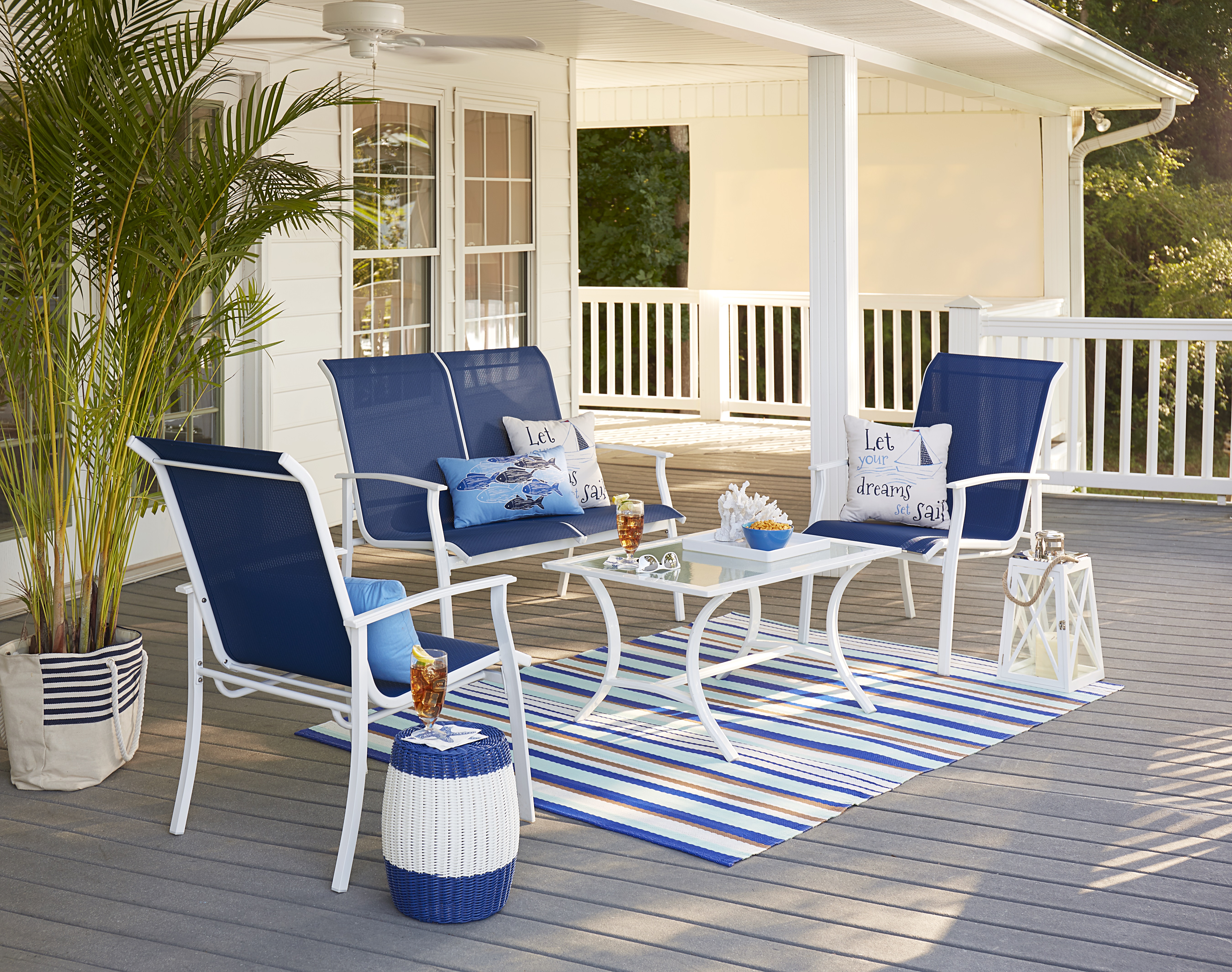 Garden Oasis Harrison Coastal 4 Piece Sling Seating Set *Limited