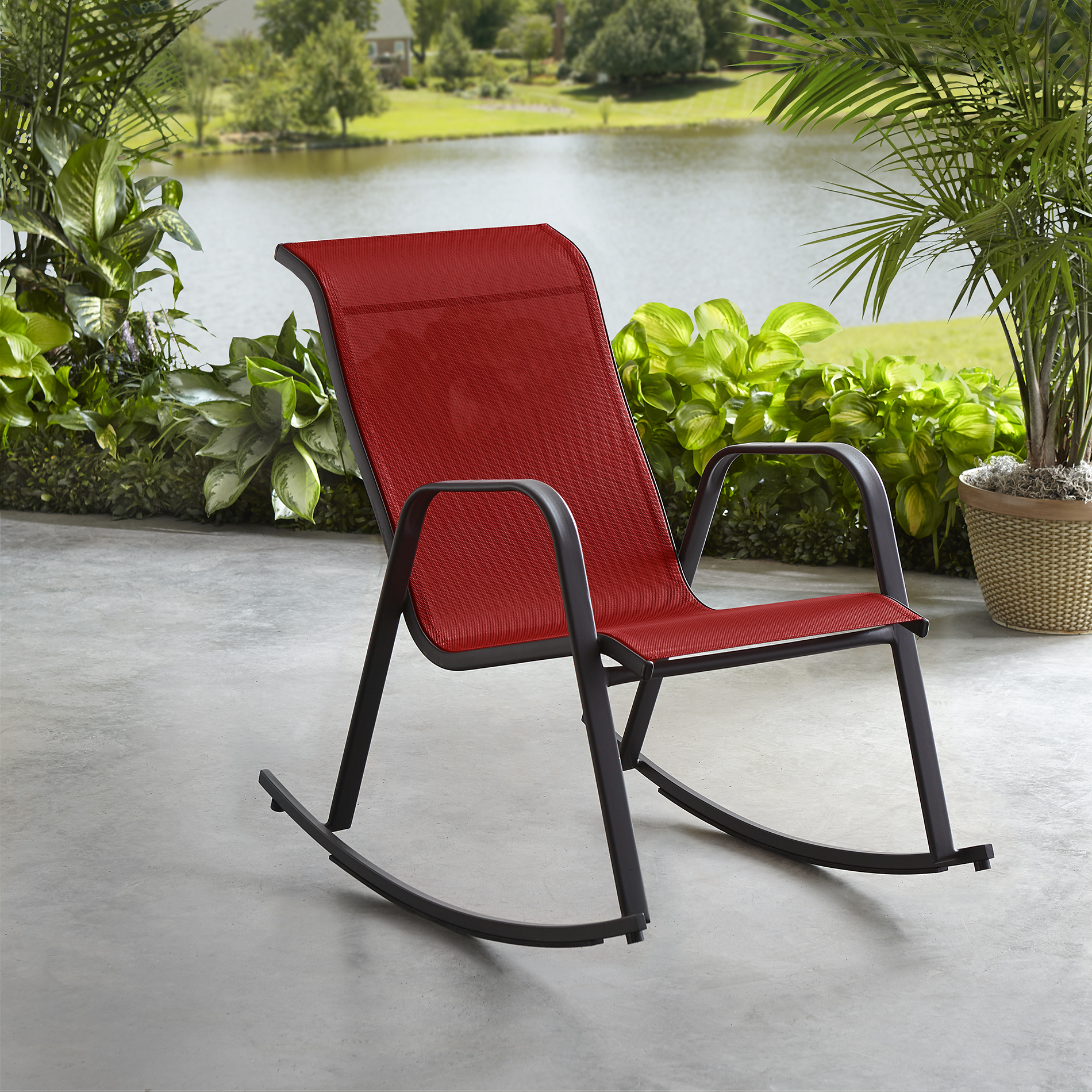 Essential Garden Bartlett Sling Rocking Chair - Red | Shop Your Way