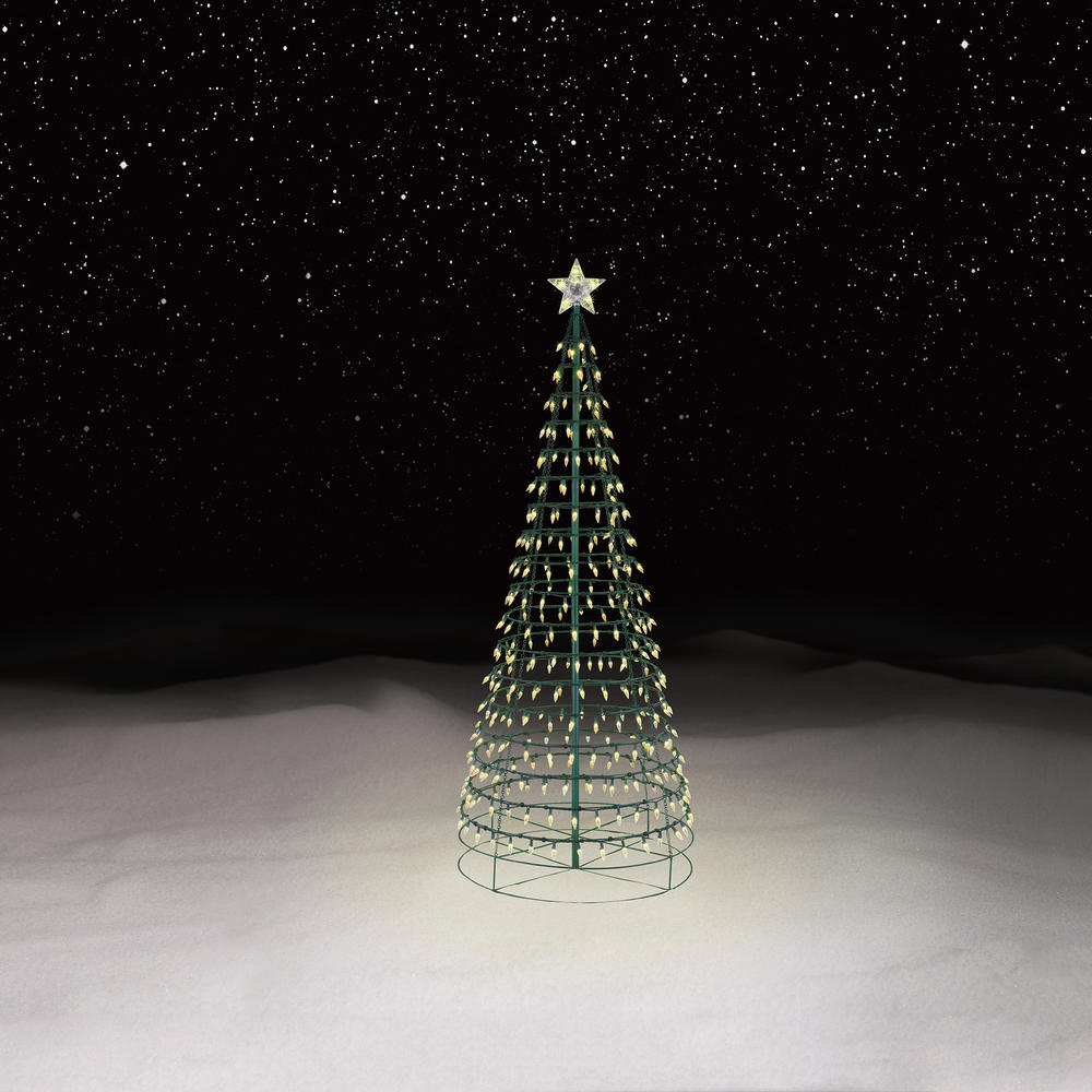 6' Dual Color Tree with Star with 350 Color Changing LED Lights